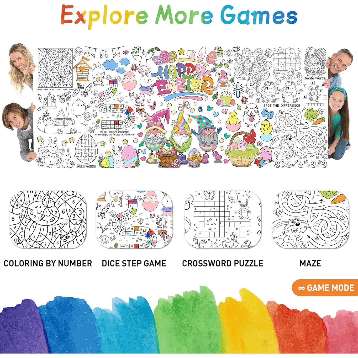 Mantel para Colorear de Pascua PURPLIZATION 76x183 cm Actividades