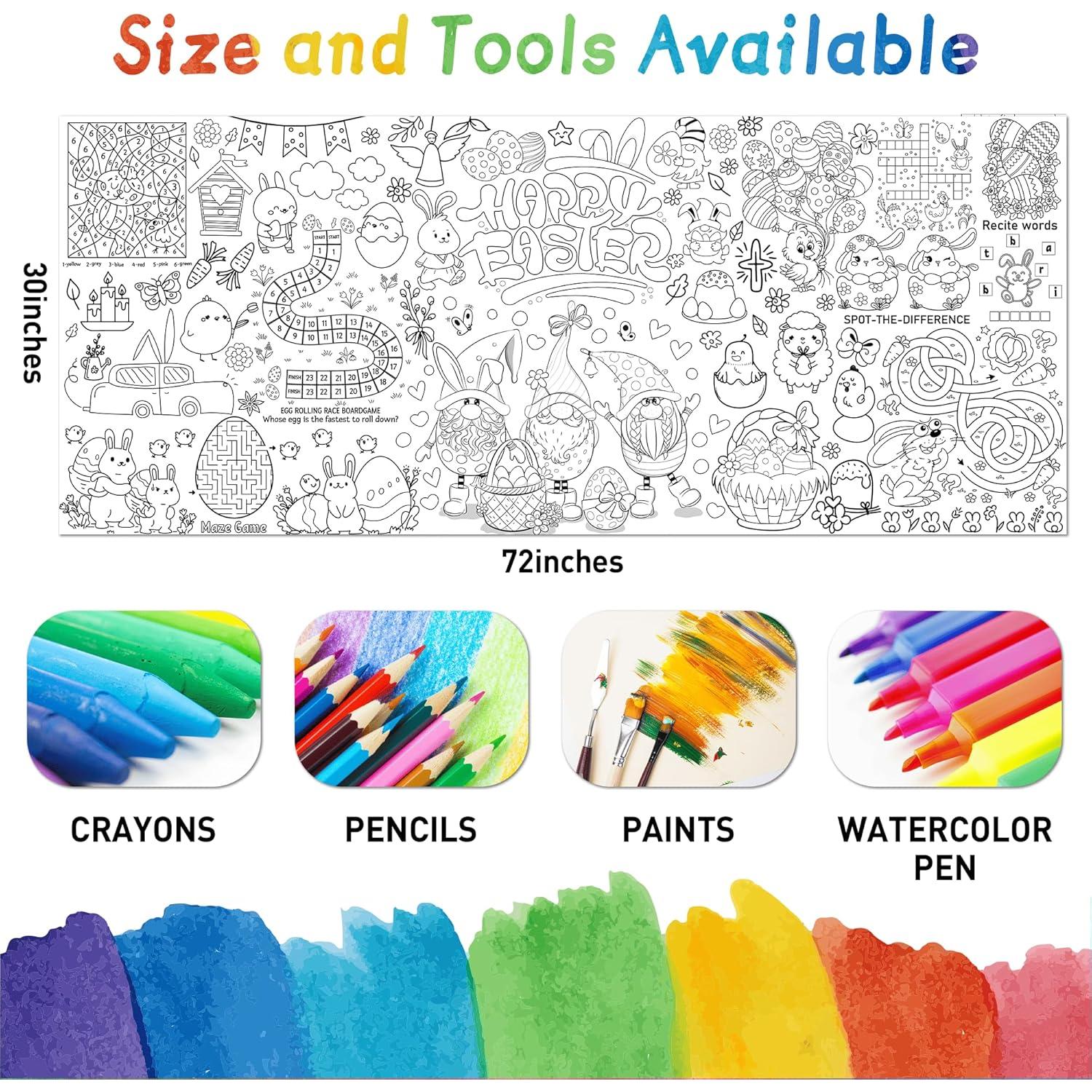 Mantel para Colorear de Pascua PURPLIZATION 76x183 cm Actividades