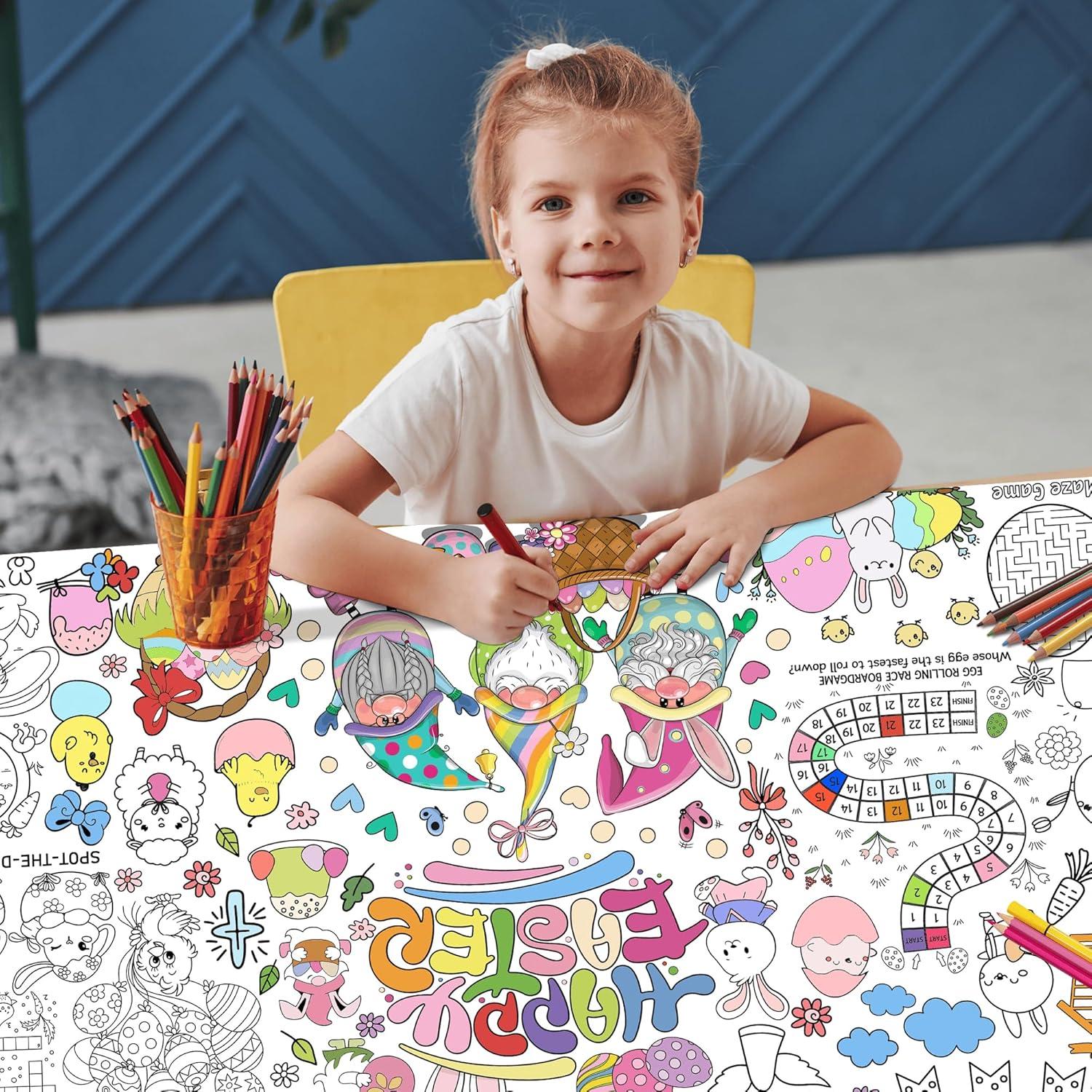 Mantel para Colorear de Pascua PURPLIZATION 76x183 cm Actividades