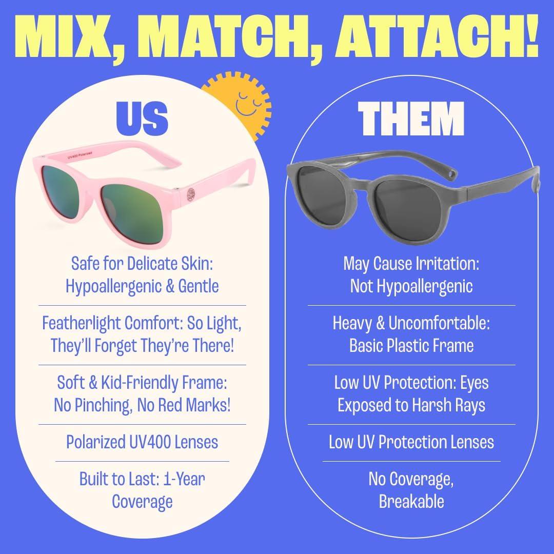 Gafas de sol polarizadas Baby Sunnies para niños 2-8 años UV400