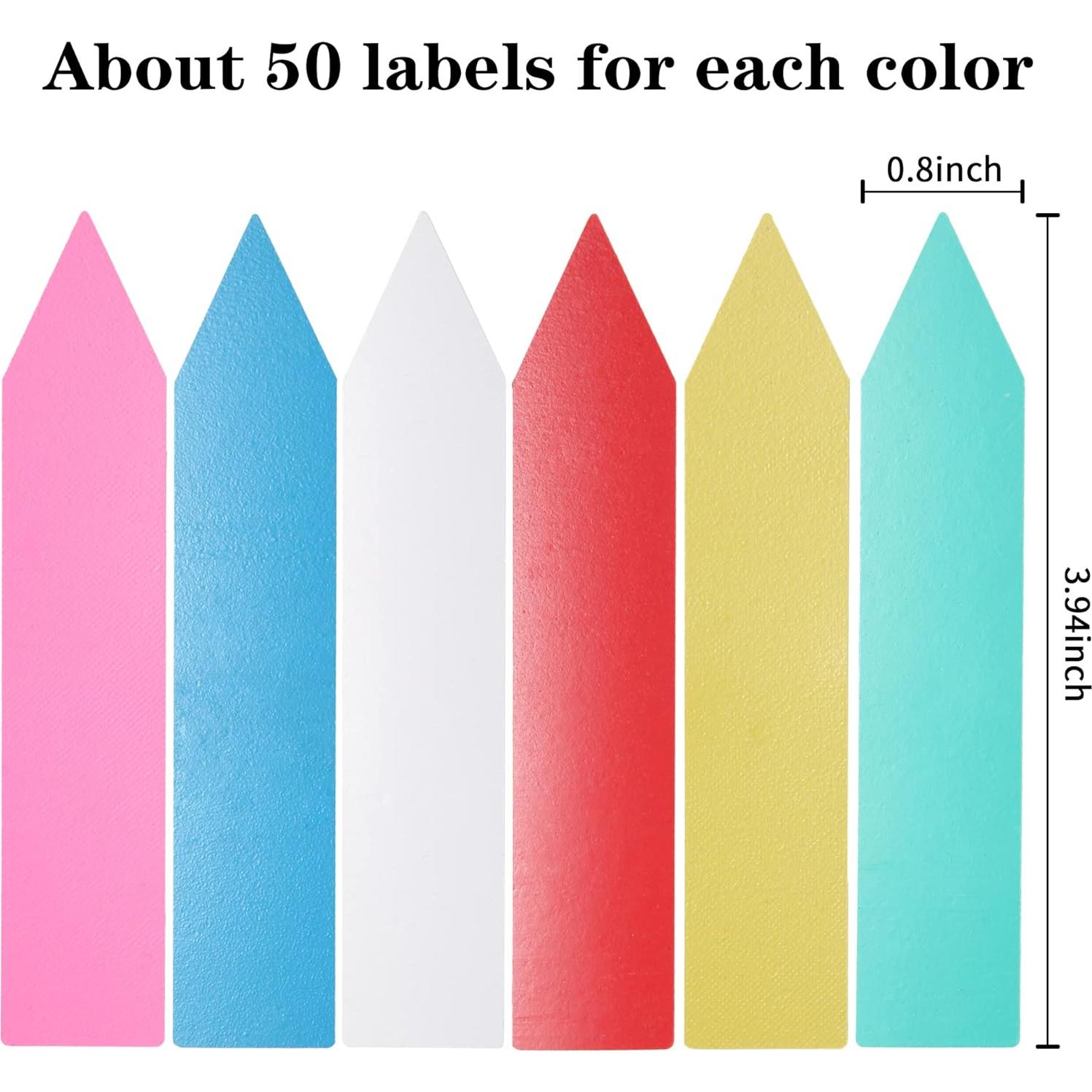 300 Etiquetas de Jardín Manmel Multicolor 10 x 2 cm Impermeables