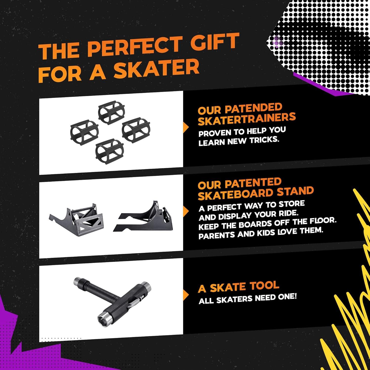 Kit de Accesorios para Skateboard SKATERTRAINER con Soporte y Herramienta