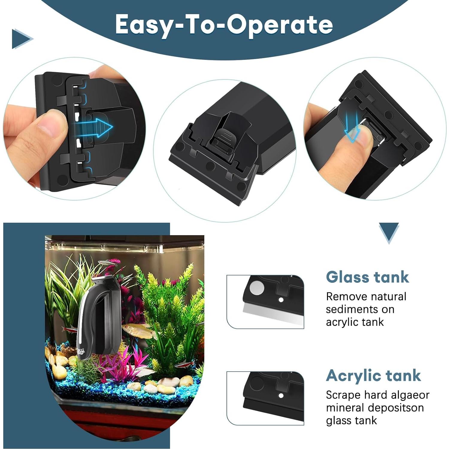 Limpiador Magnético de Vidrio AQQA para Acuarios M