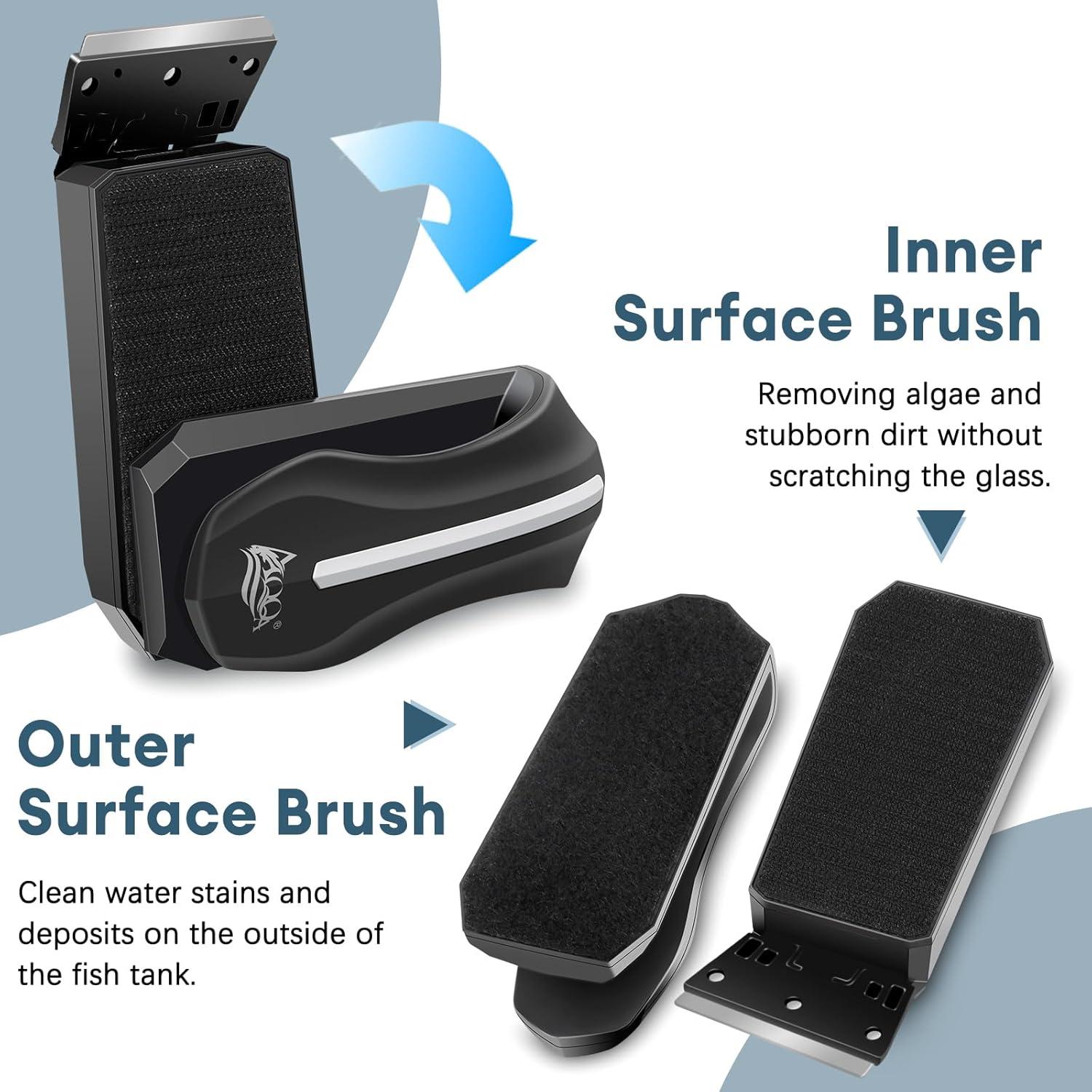 Limpiador Magnético de Vidrio AQQA para Acuarios M
