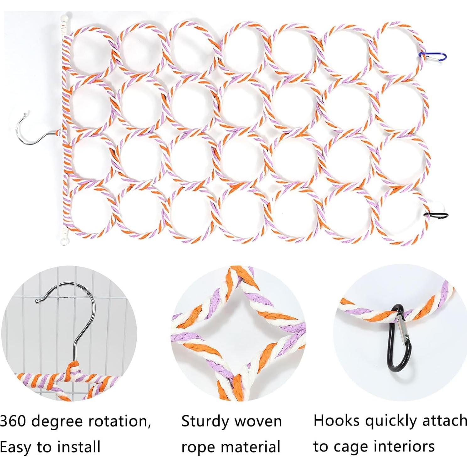 Red de Cuerda para Escalar Jevnd 75x37cm para Ratas y Aves