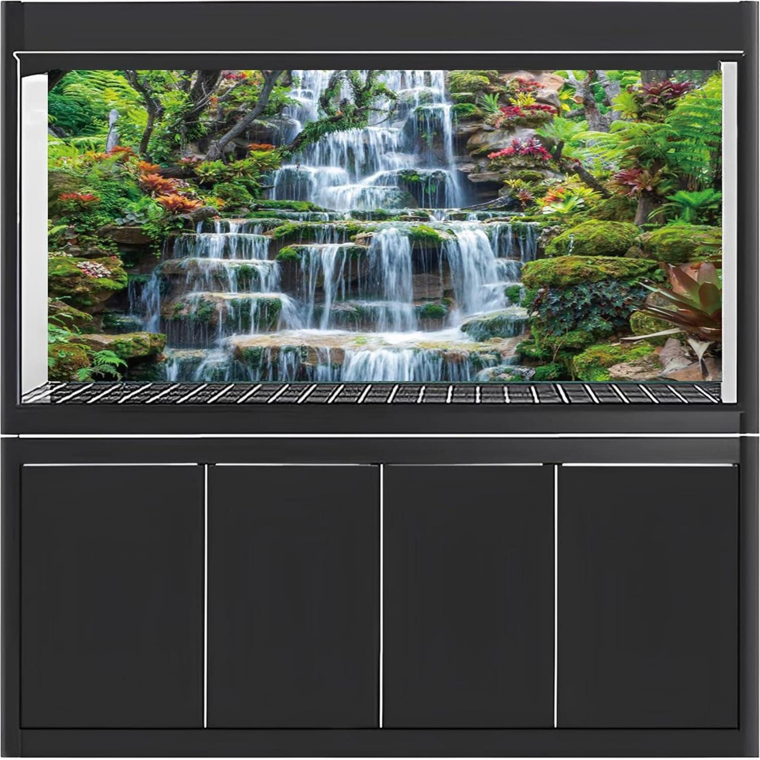 Fondo de Acuario AWERT 60x30 cm Vinilo Tropical Verde