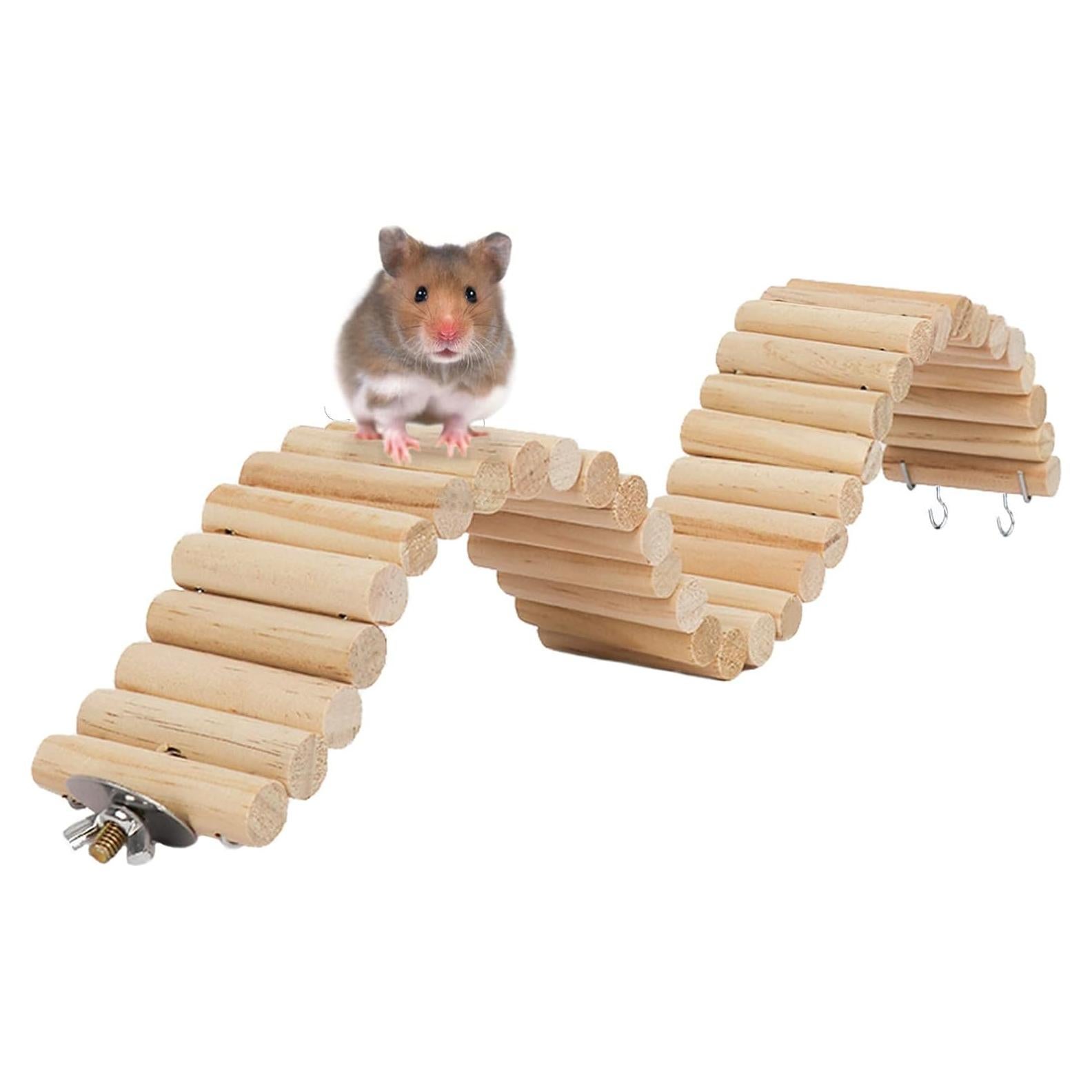 Puente Colgante de Madera Hamiledyi para Hámster 40x6 cm