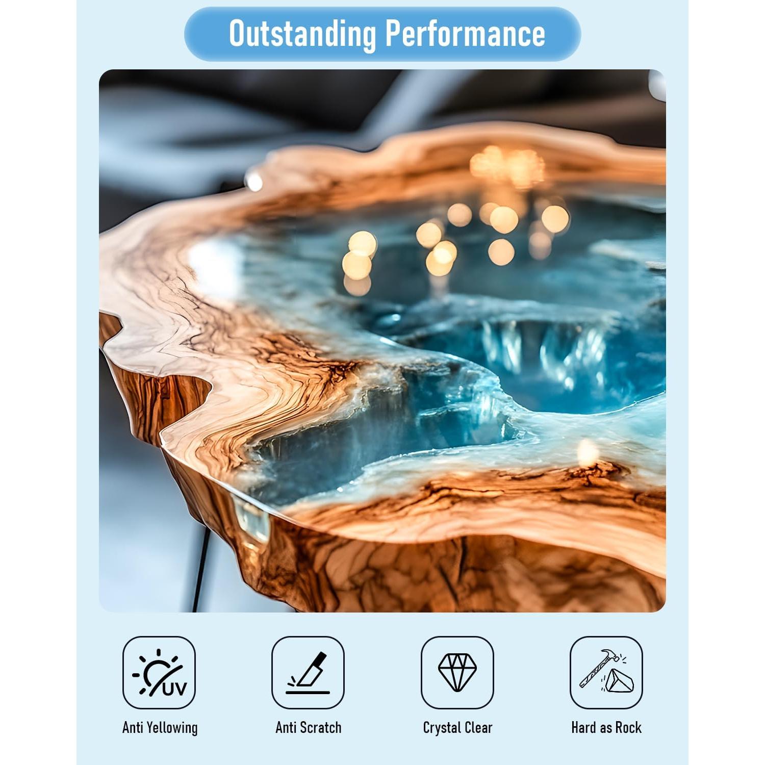 Kit de Resina Epóxica Cristalina Nicpro 1 Galón - Seguro para Alimentos