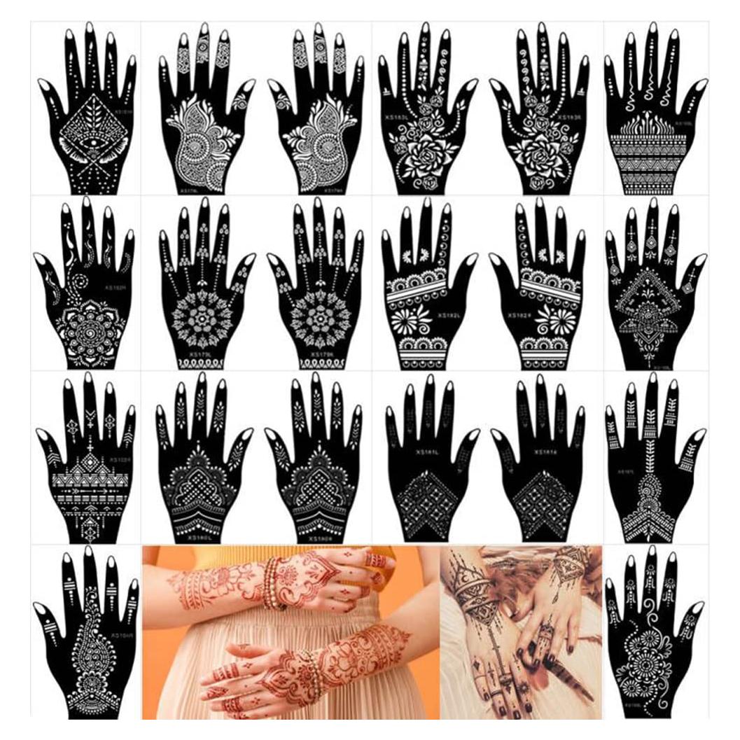Kit de Plantillas de Tatuaje de Henna Xmasir - 20 Hojas