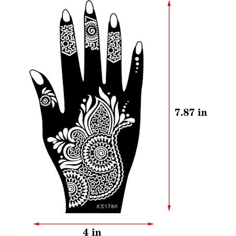 Kit de Plantillas de Tatuaje de Henna Xmasir - 20 Hojas