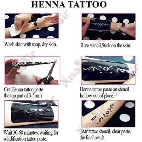 Kit de Plantillas de Tatuaje de Henna Xmasir - 20 Hojas