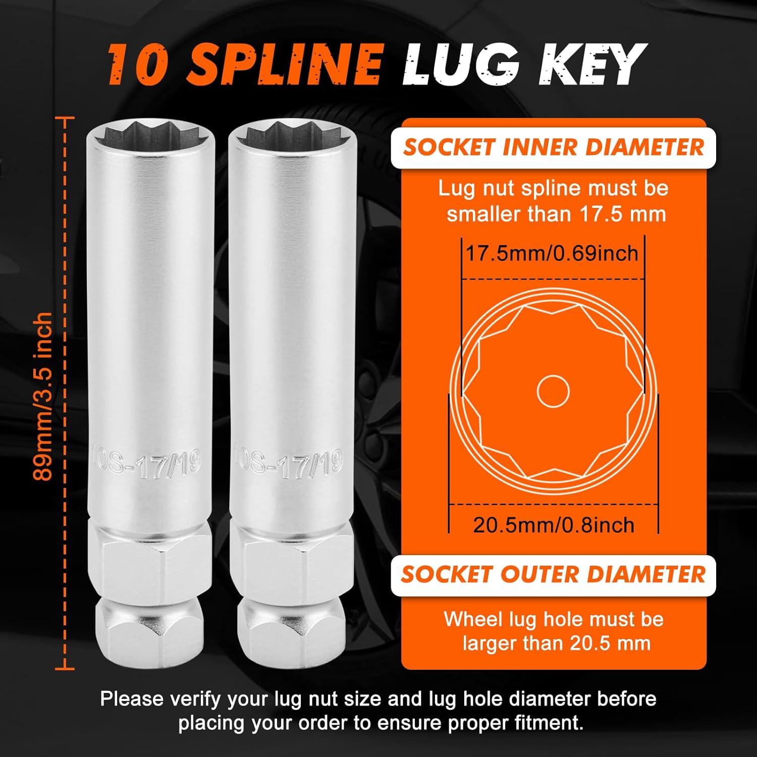 Juego de 2 Llaves de Tuerca CASOMAN 10 Estrías Acero CR-V