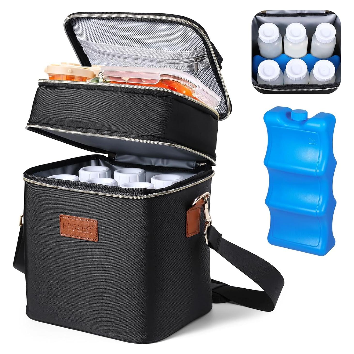 Bolsa de Enfriamiento PIIOSER para 6 Biberones 0.26L Negra