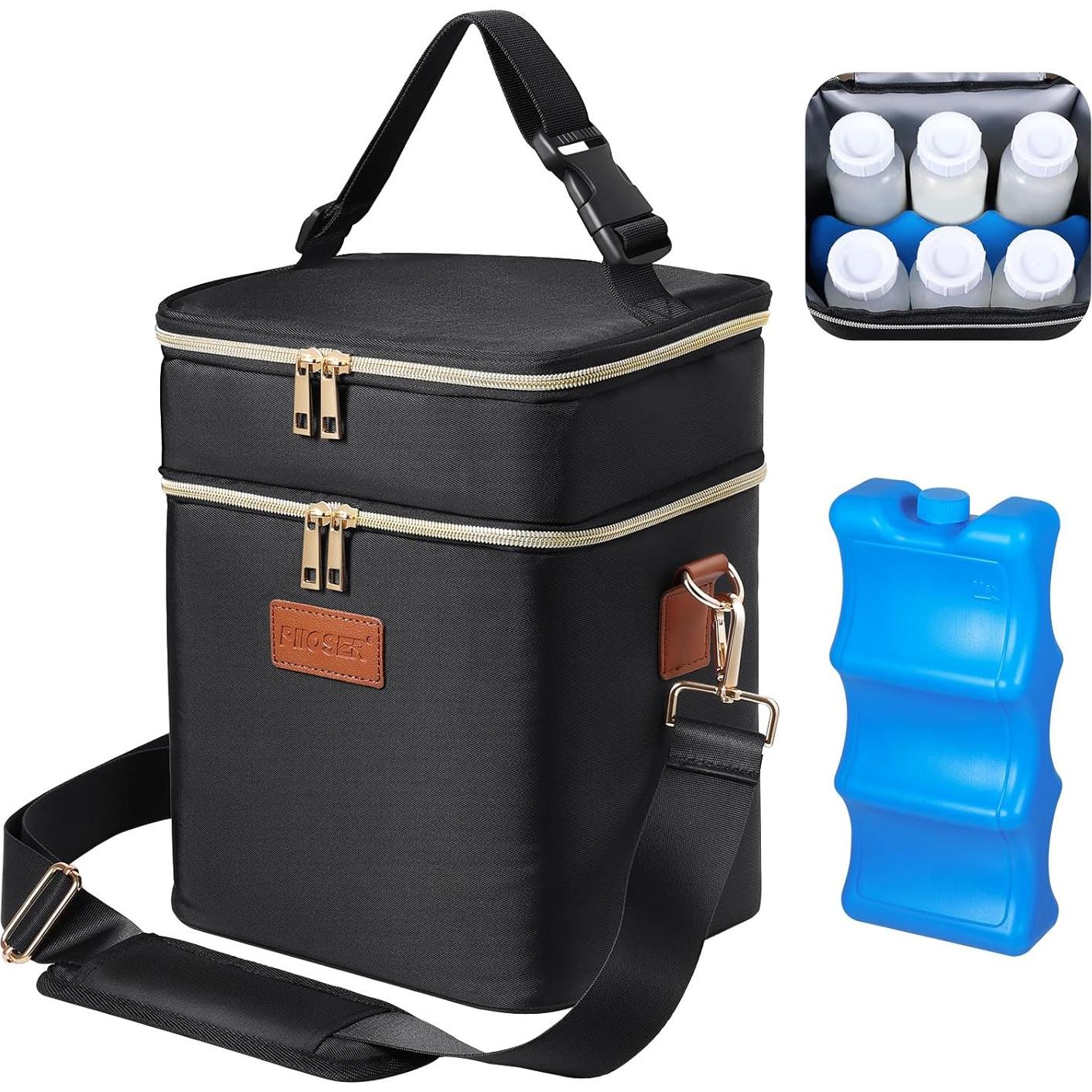 Bolsa de Enfriamiento PIIOSER para 6 Biberones 0.26L Negra