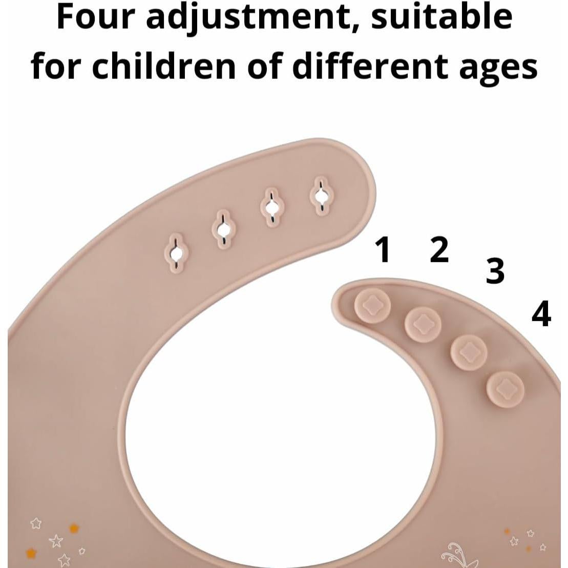 Baberos de Silicona Melikey - 3 Unidades, Ajustables y Lavables