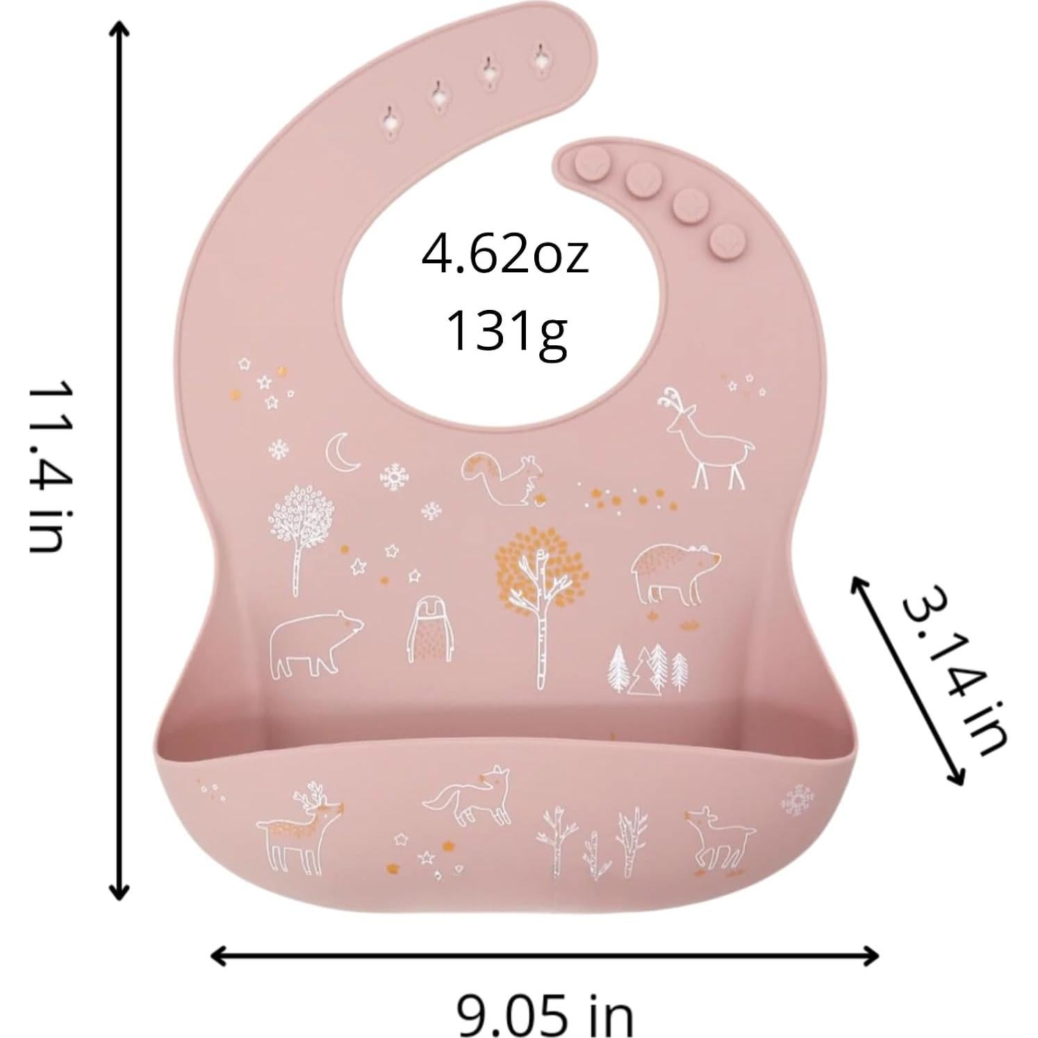 Baberos de Silicona Melikey - 3 Unidades, Ajustables y Lavables
