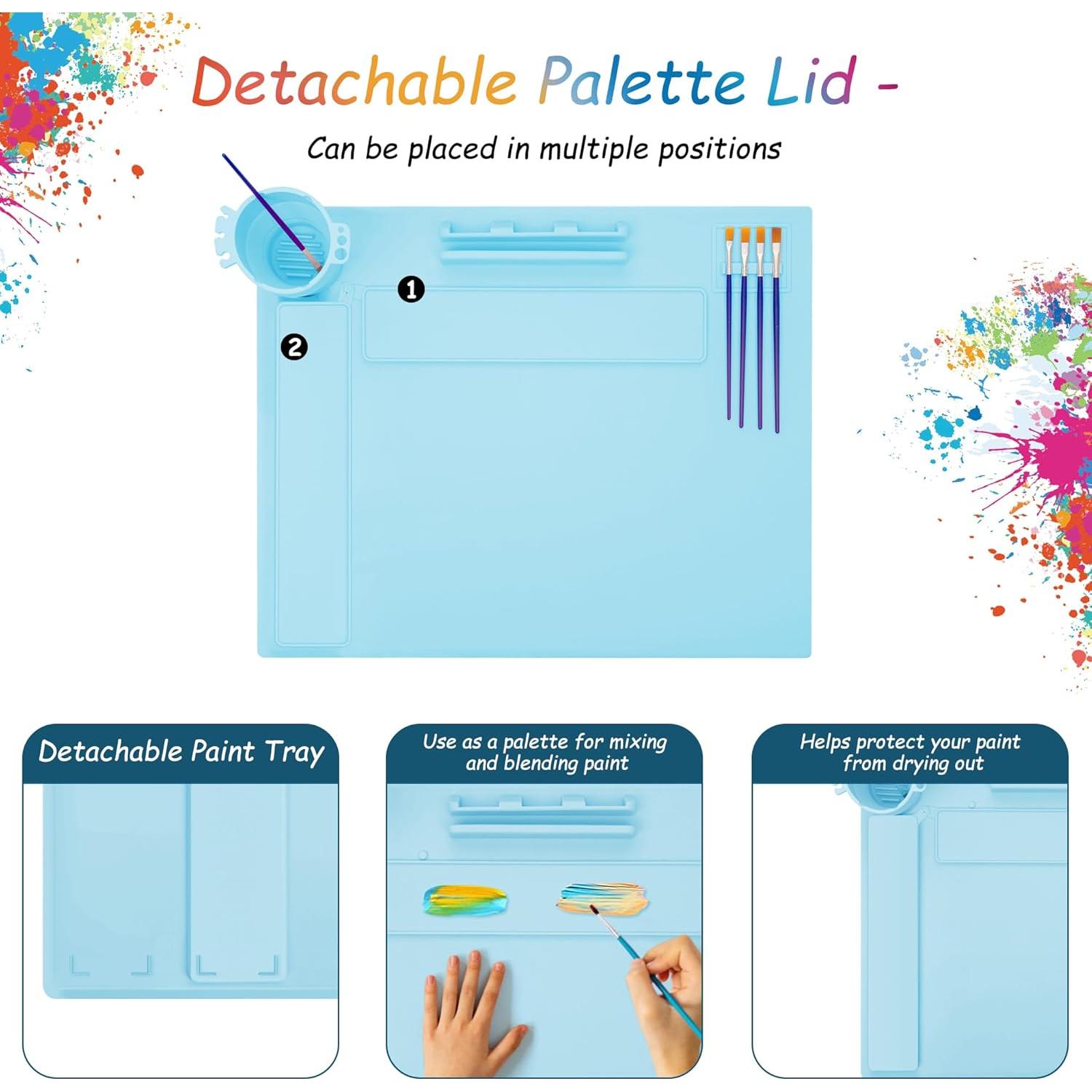 Alfombrilla de Pintura de Silicona iArtker 50.8x40.6 cm Azul