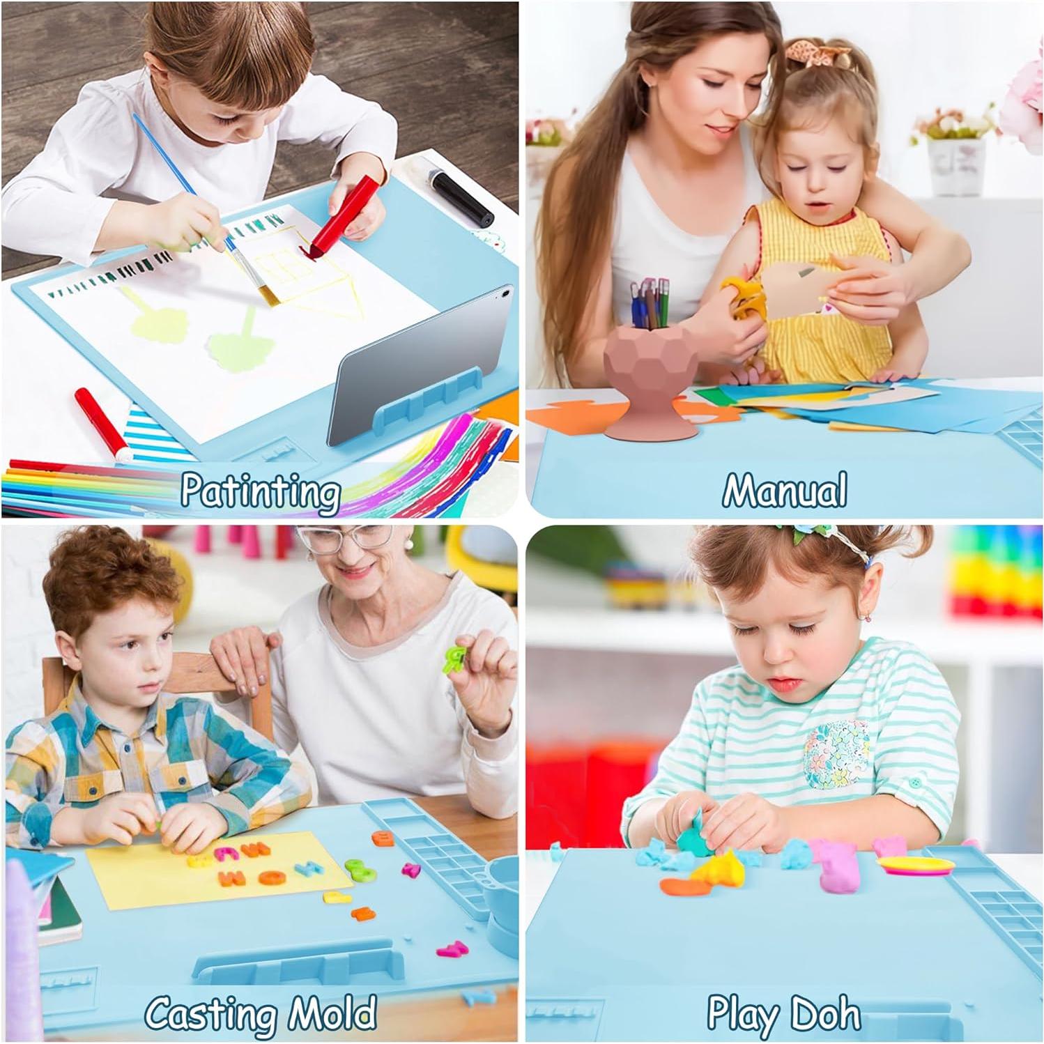 Alfombrilla de Pintura de Silicona iArtker 50.8x40.6 cm Azul