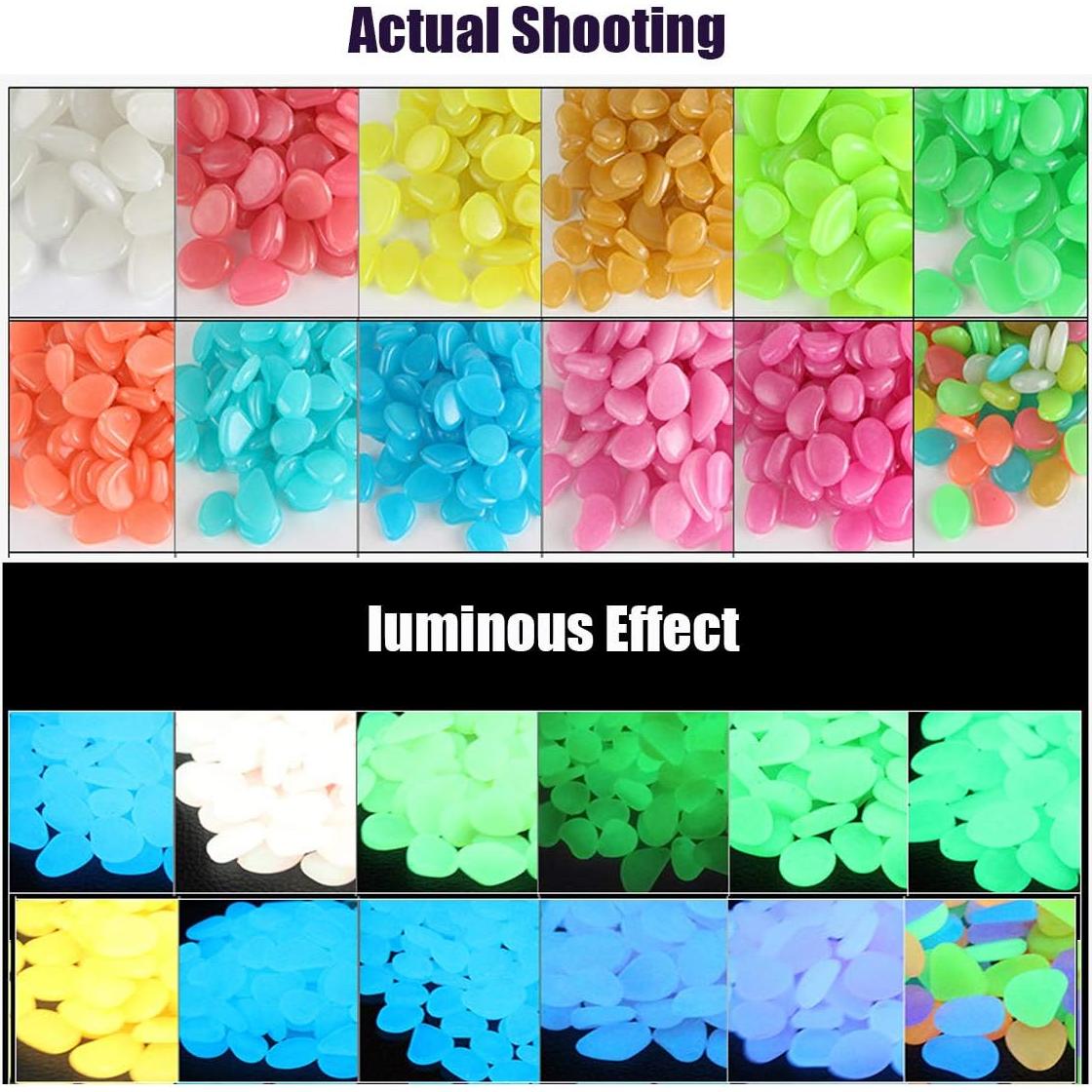 100 Piezas Piedras Brillantes en la Oscuridad para Jardín