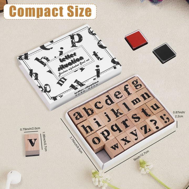 Juego de Sellos de Letras 28 Piezas Jeqqinuz para Manualidades