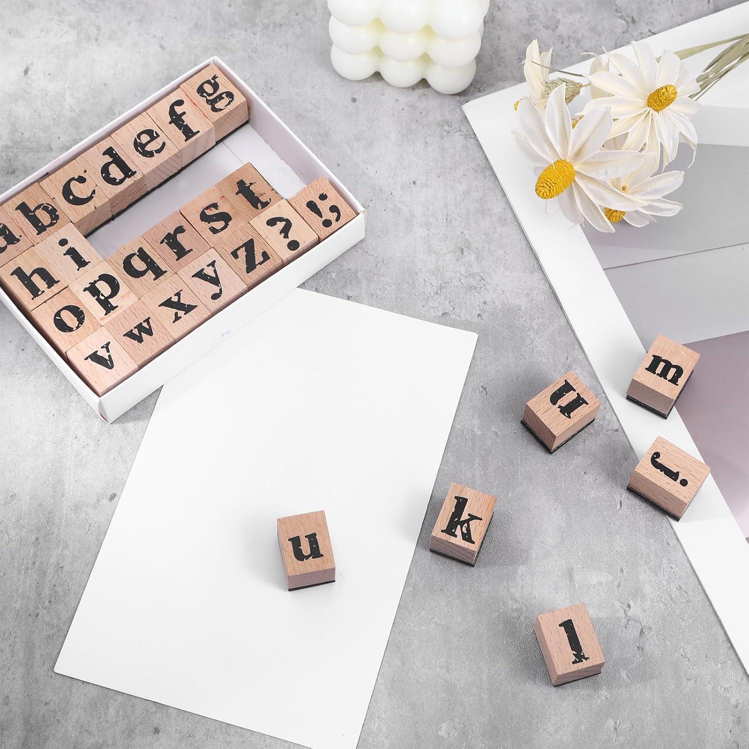 Juego de Sellos de Letras 28 Piezas Jeqqinuz para Manualidades