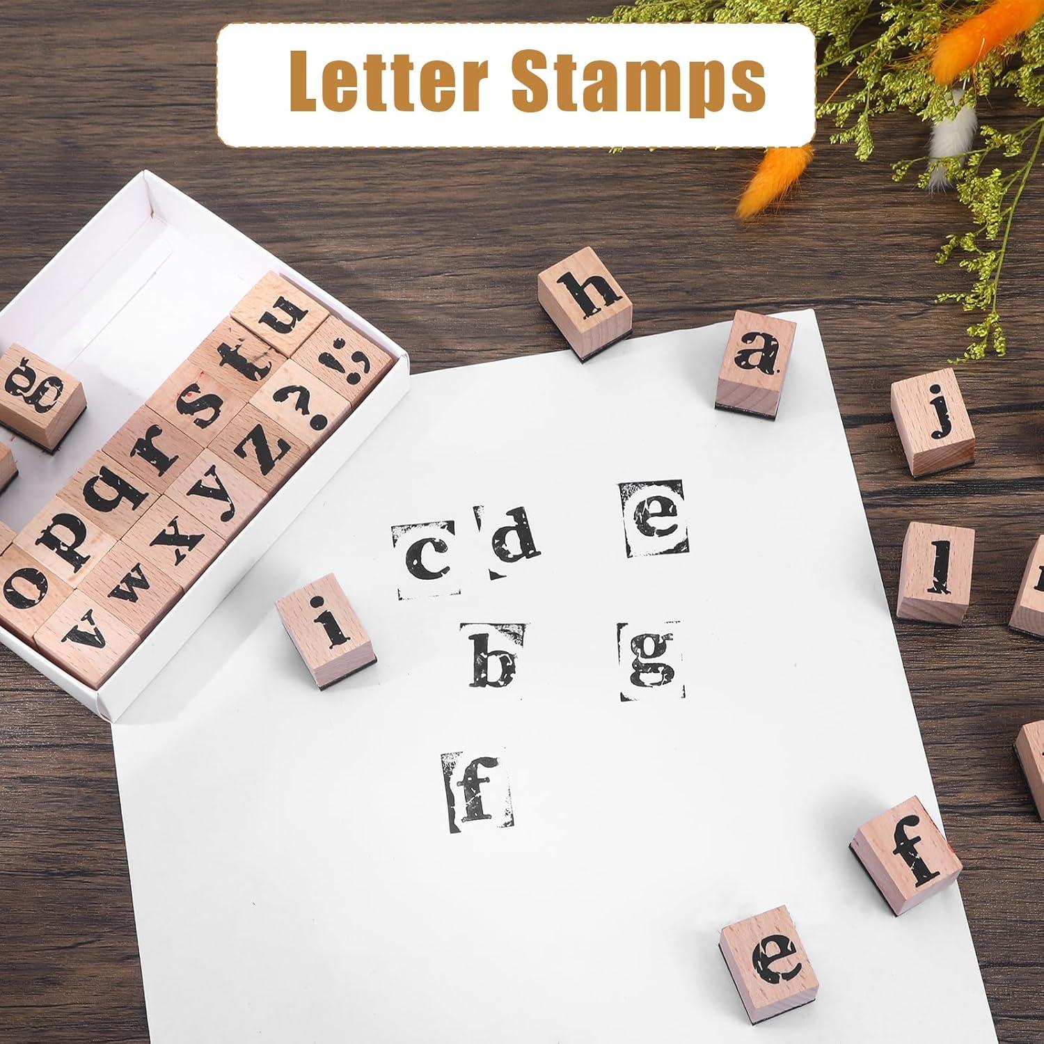 Juego de Sellos de Letras 28 Piezas Jeqqinuz para Manualidades