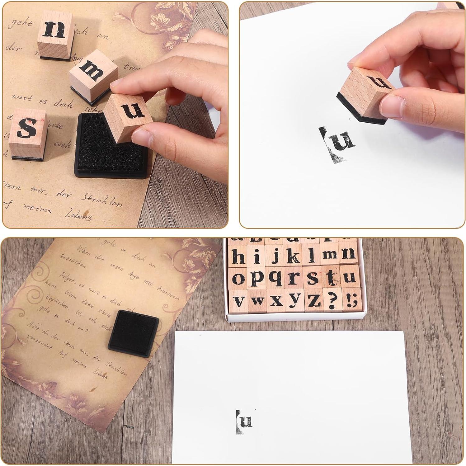 Juego de Sellos de Letras 28 Piezas Jeqqinuz para Manualidades