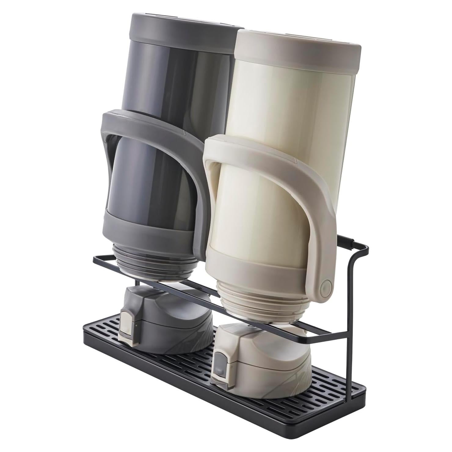 Soporte de Secado de Botellas Yamazaki Tower 2 Niveles Acero Negro