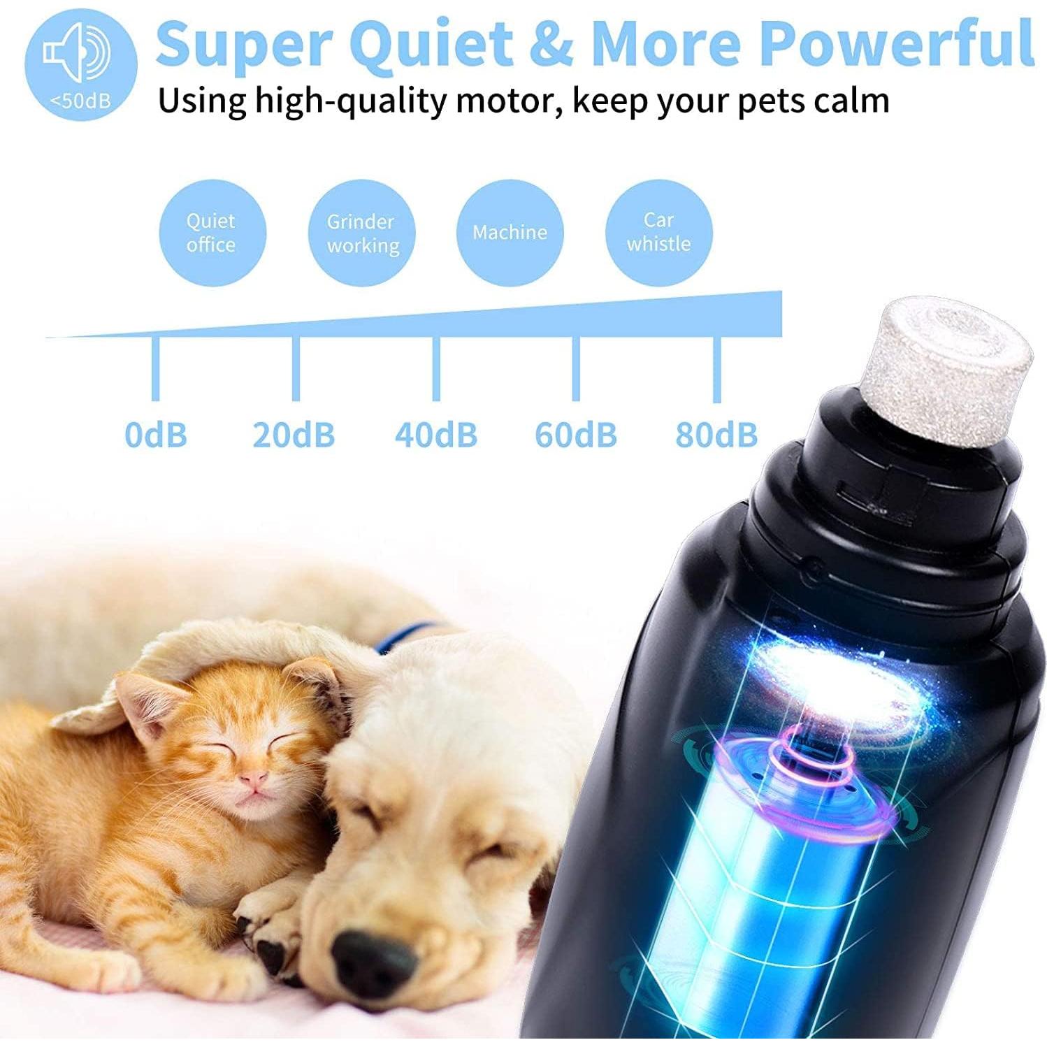 Lima de Uñas para Mascotas WWVVPET con Luz LED y 2 Cabezas