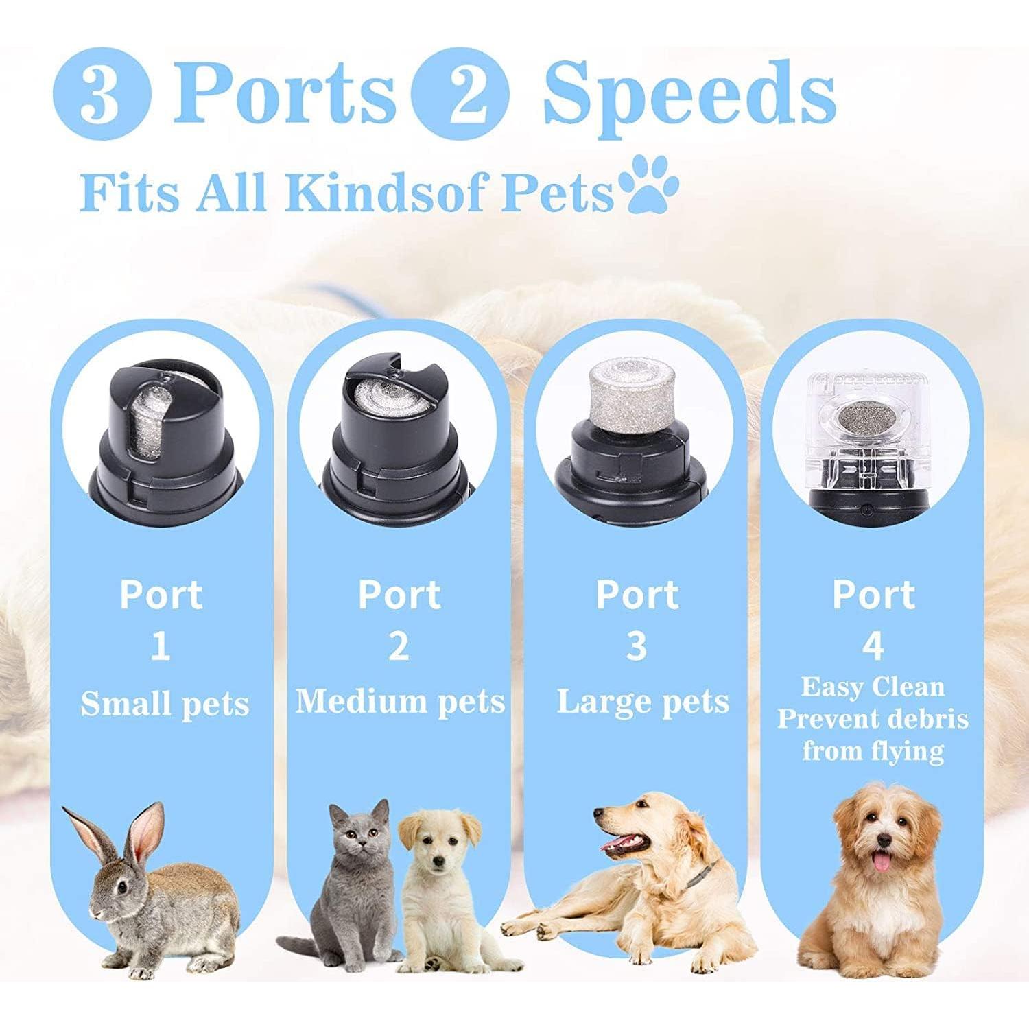 Lima de Uñas para Mascotas WWVVPET con Luz LED y 2 Cabezas