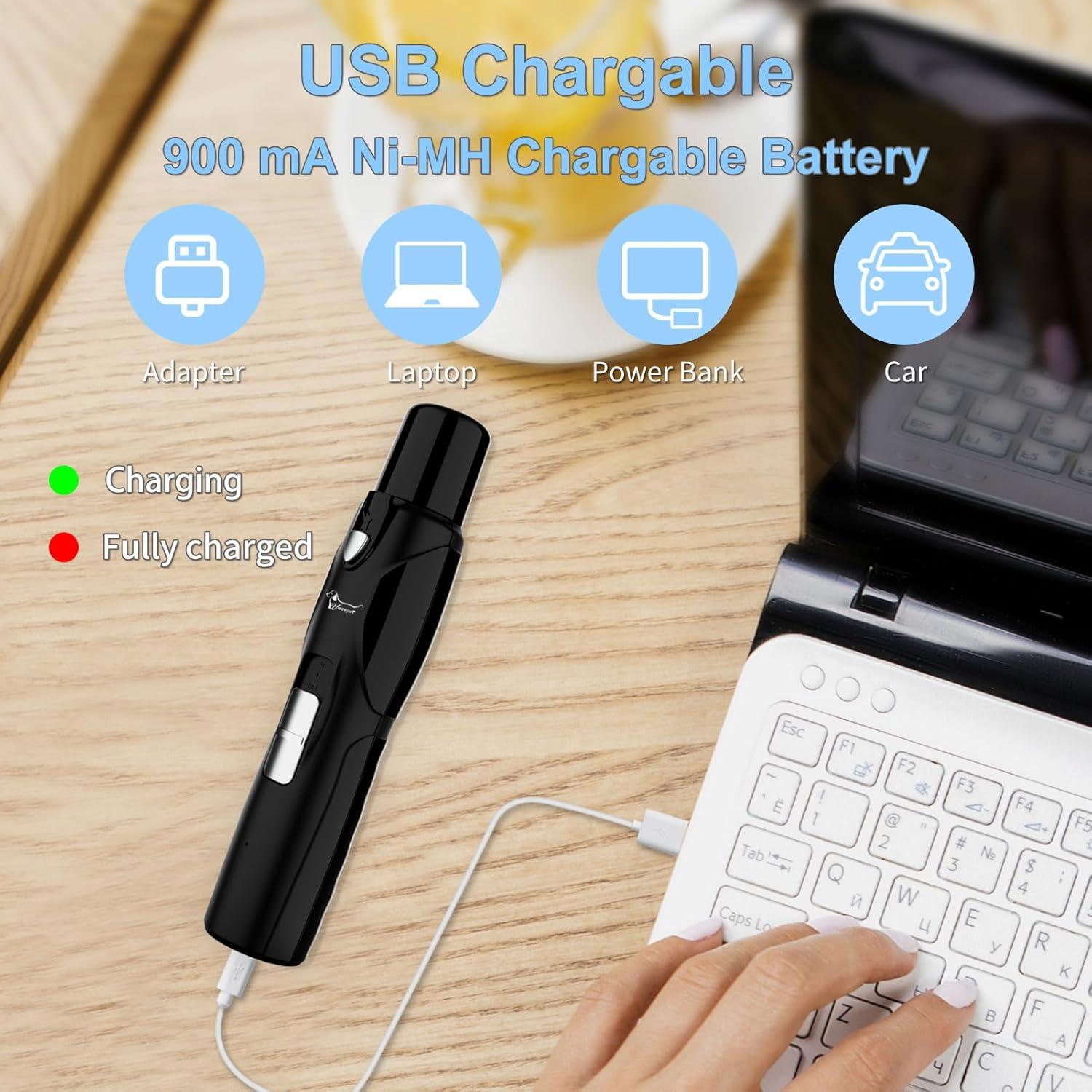 Lima de Uñas para Mascotas WWVVPET con Luz LED y 2 Cabezas