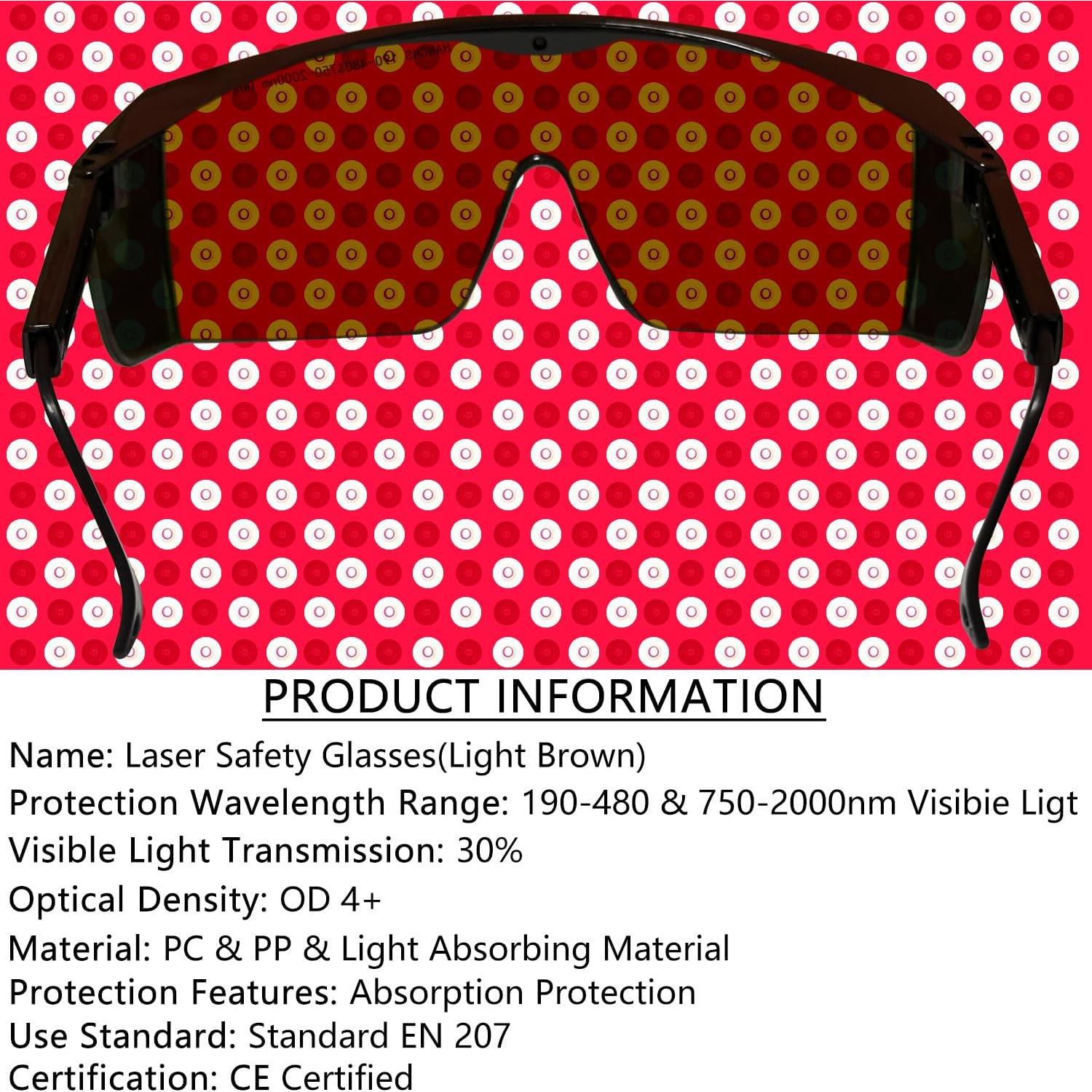 Gafas de Seguridad Lásers UV Protección Ocular Unisex Marrón