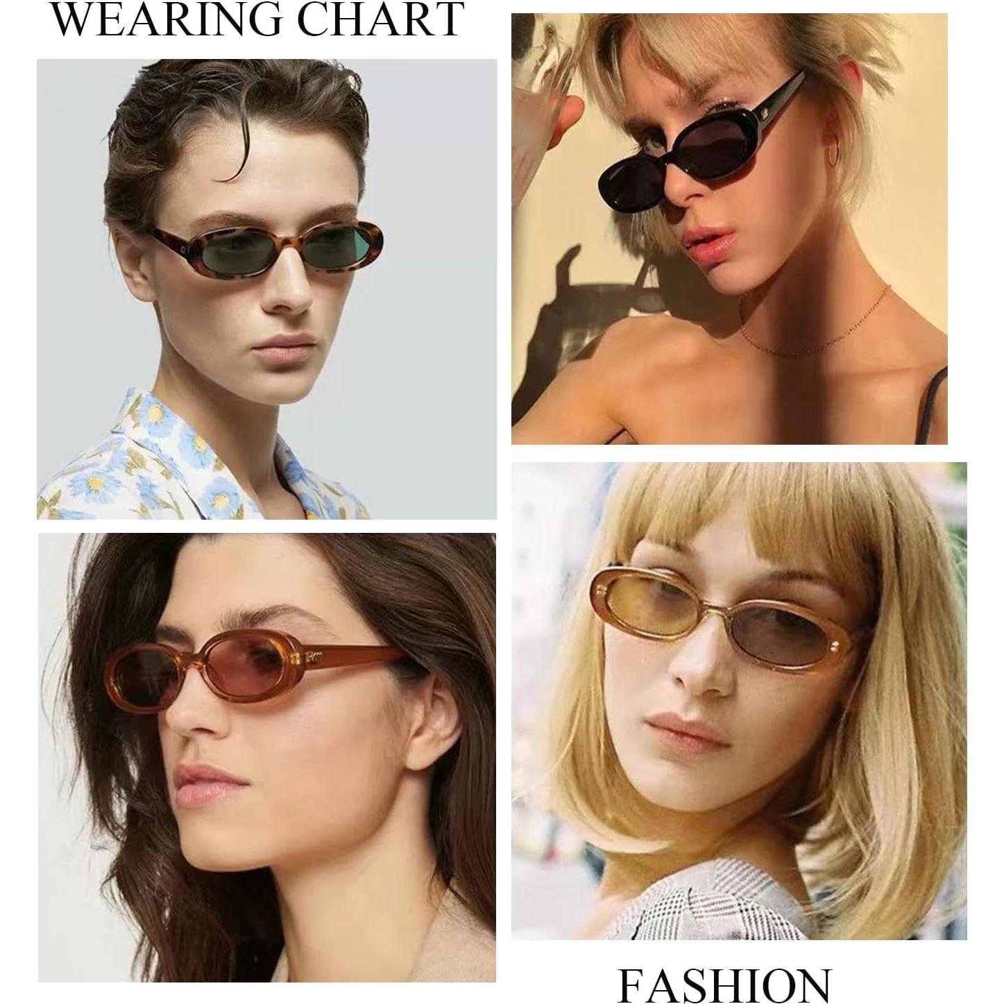 Gafas de sol ovaladas retro UV400 para mujeres y hombres