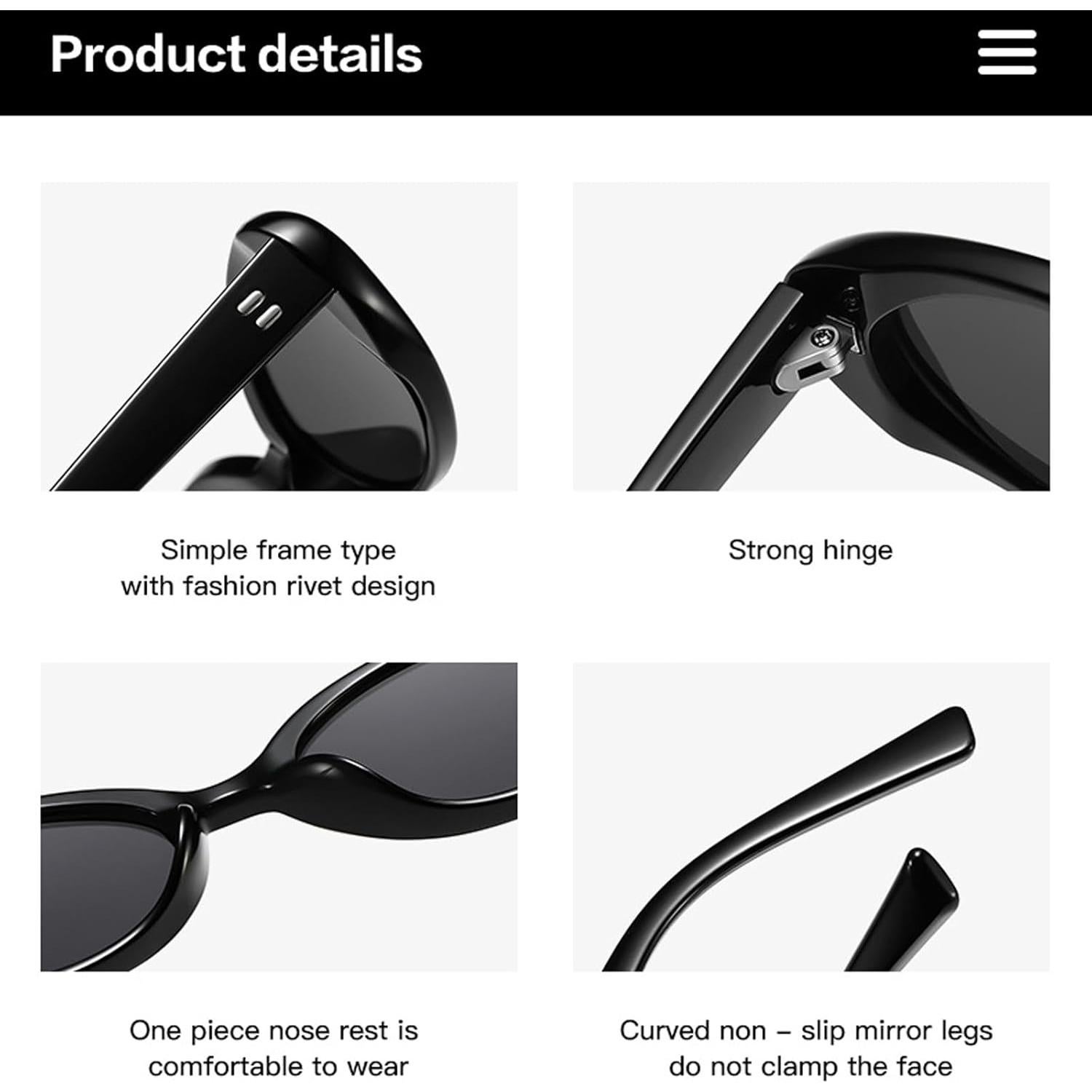 Gafas de sol ovaladas retro UV400 para mujeres y hombres