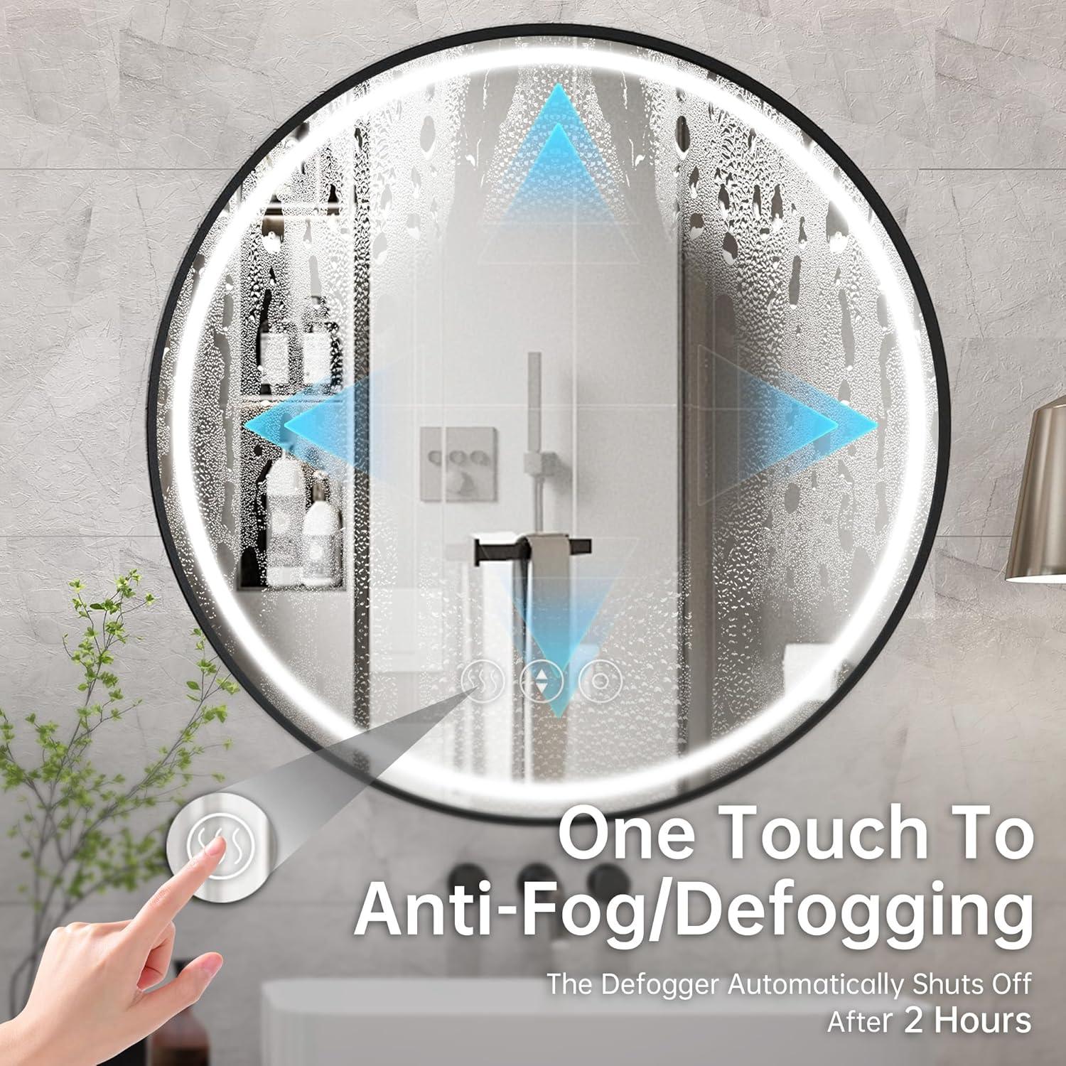 Espejo de Baño LED Habison 61 cm Redondo con Luz y Anti-Vaho