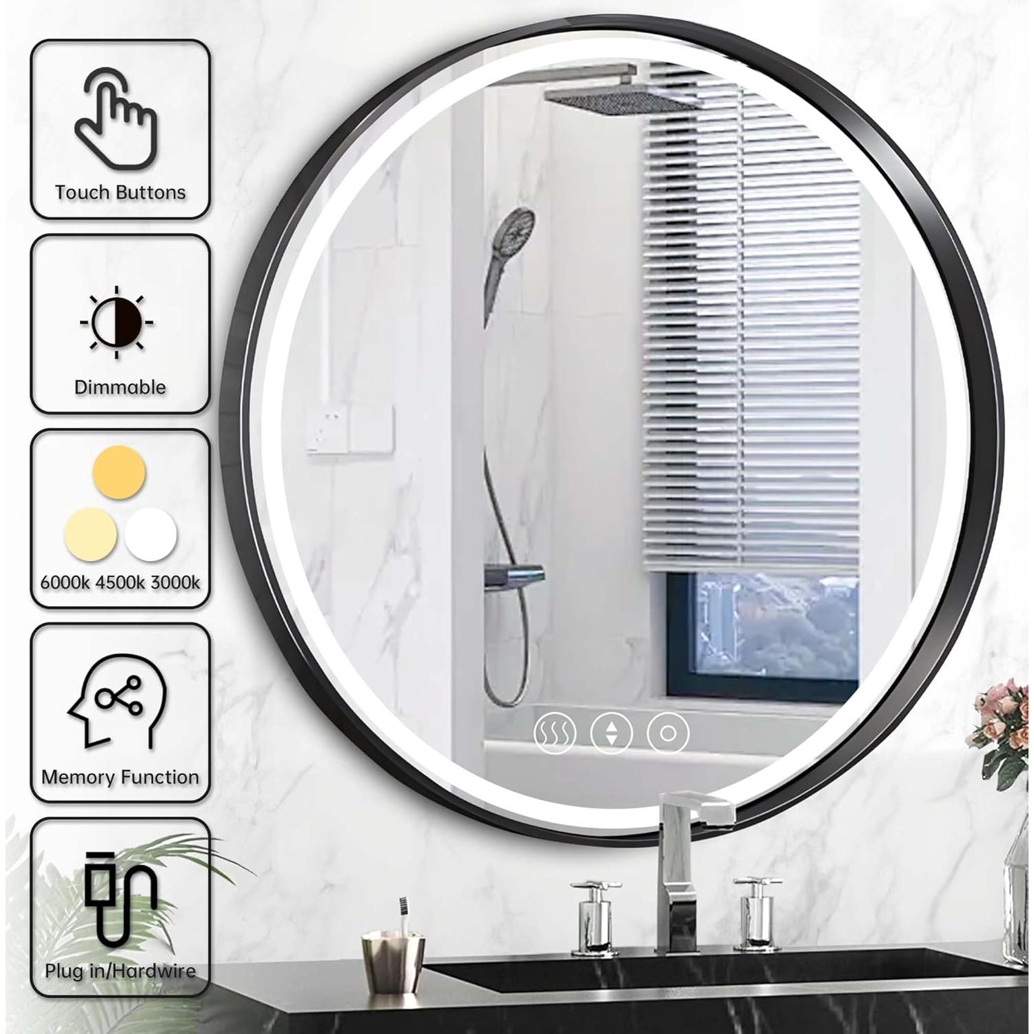 Espejo de Baño LED Habison 61 cm Redondo con Luz y Anti-Vaho