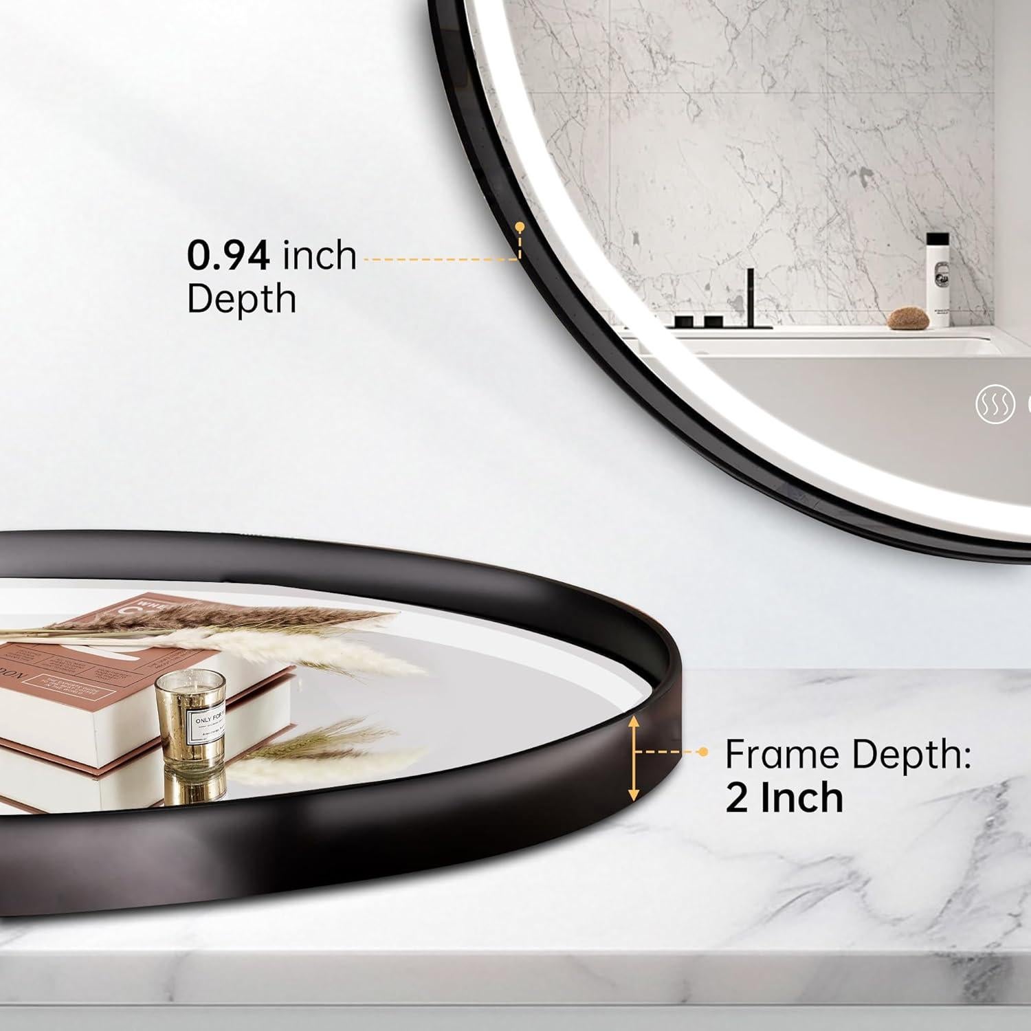 Espejo de Baño LED Habison 61 cm Redondo con Luz y Anti-Vaho