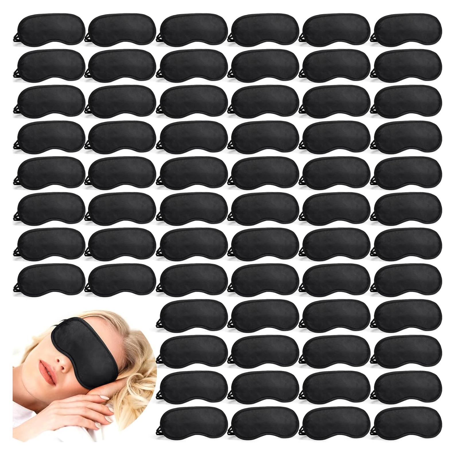 Tarpop 200 Pcs Máscaras de Ojos para Dormir Ajustables Negro