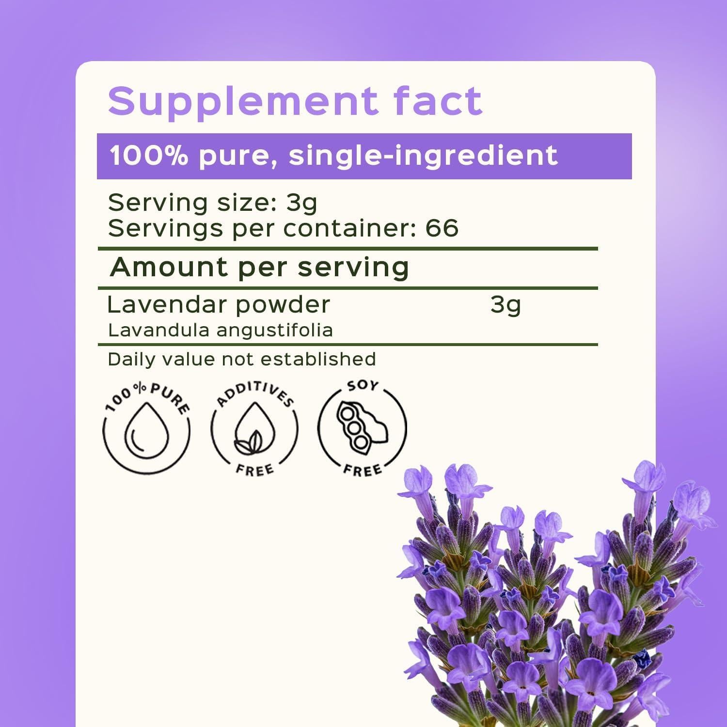 Polvo de Lavanda Bixa Botanical 200g - 100% Puro y Vegano