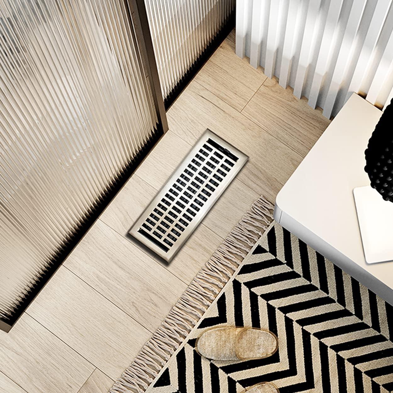 Cubierta de Ventilación de Piso Tiara 10.16x30.48 cm Níquel