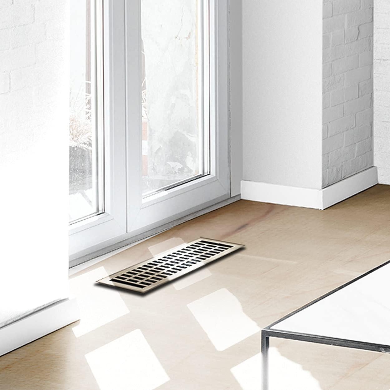 Cubierta de Ventilación de Piso Tiara 10.16x30.48 cm Níquel