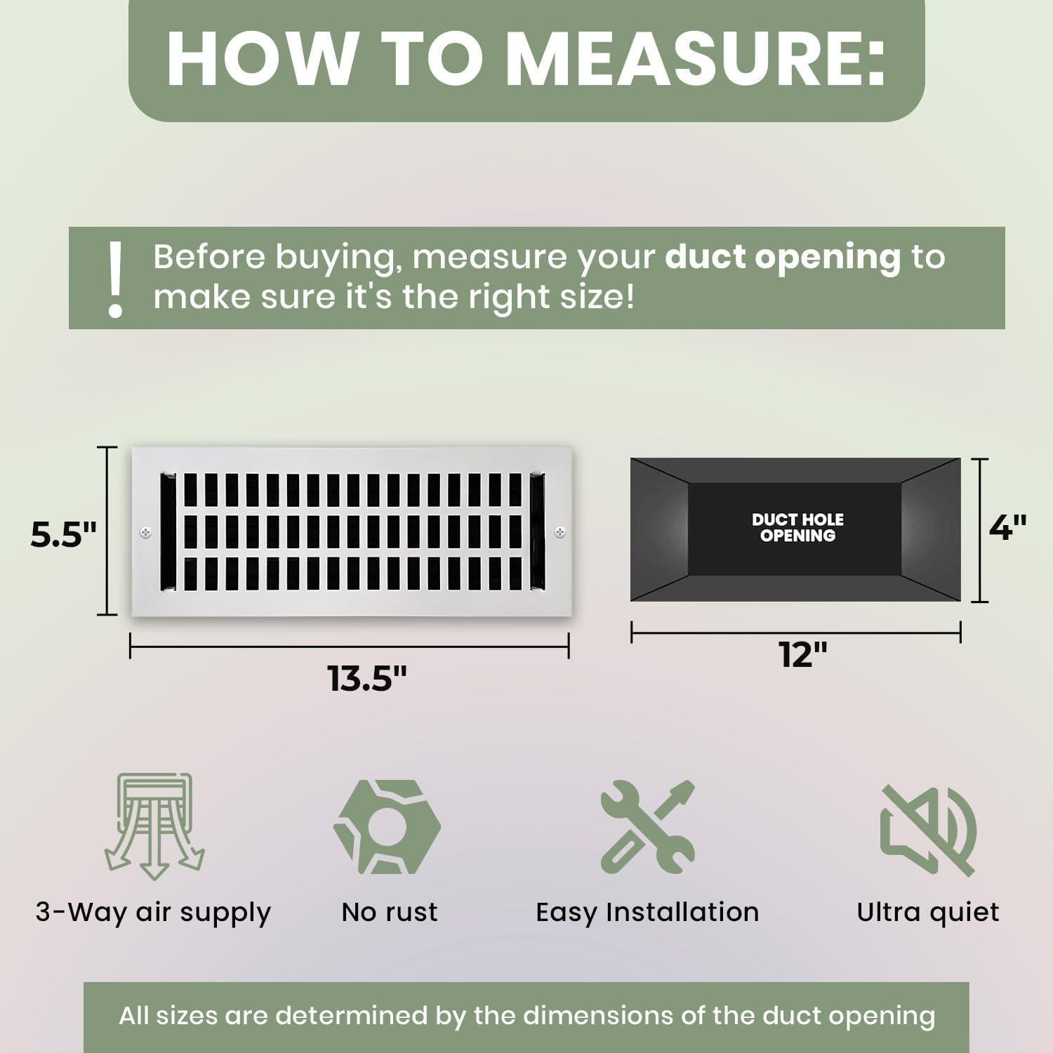 Cubierta de Ventilación de Techo y Pared Tiara 10x30 cm Blanco