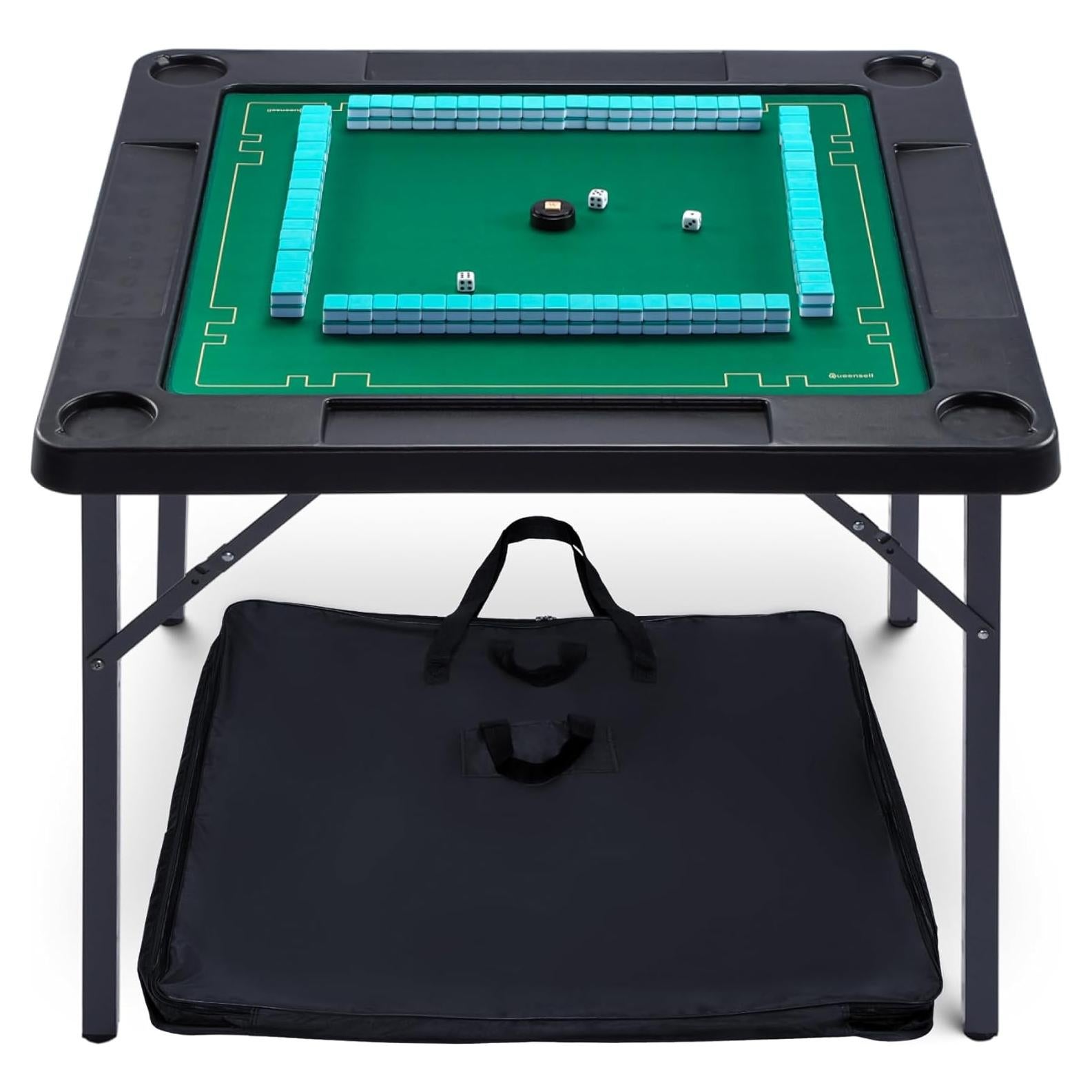 Mesa de Juego Plegable Queensell 89 cm con Tapete Doble Cara