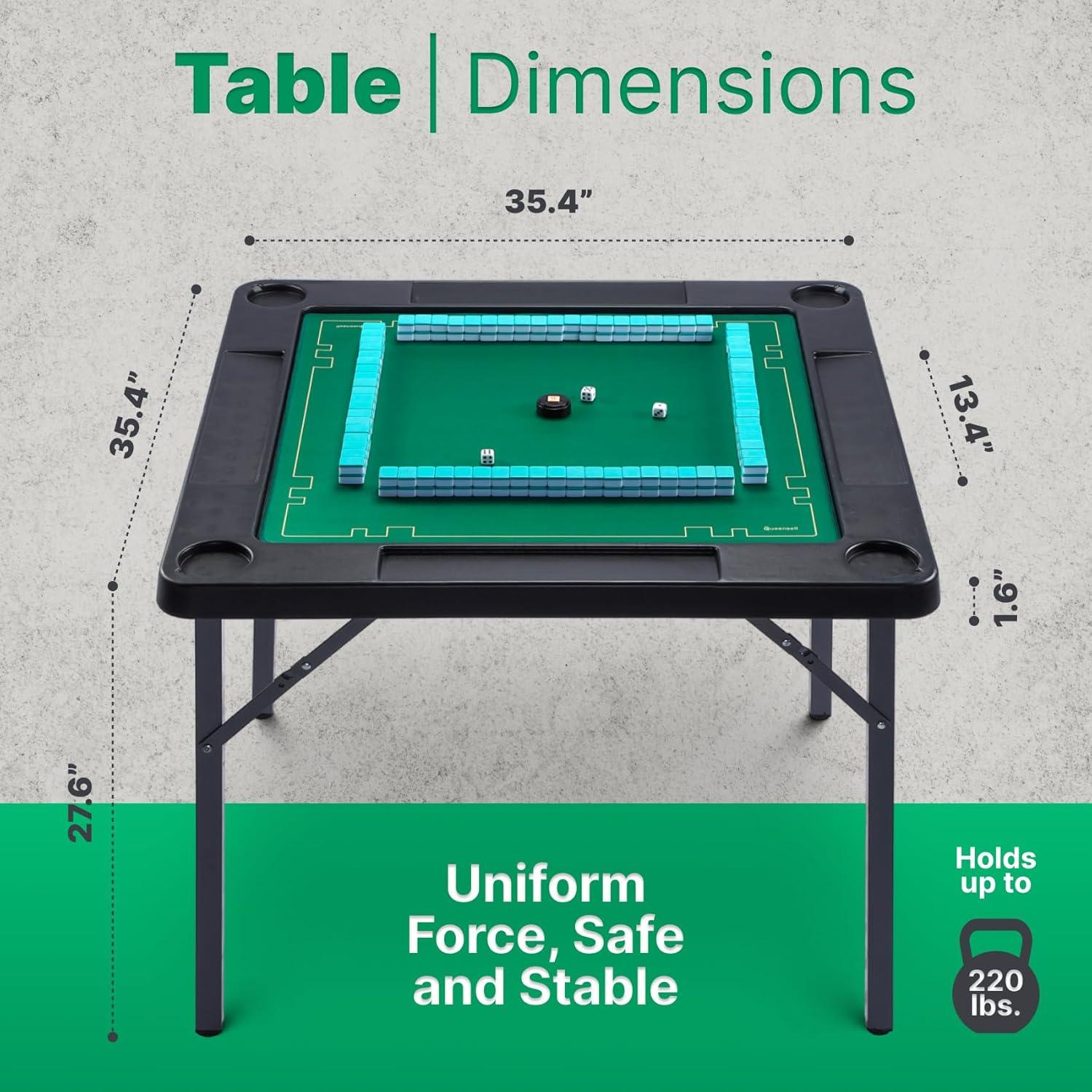 Mesa de Juego Plegable Queensell 89 cm con Tapete Doble Cara