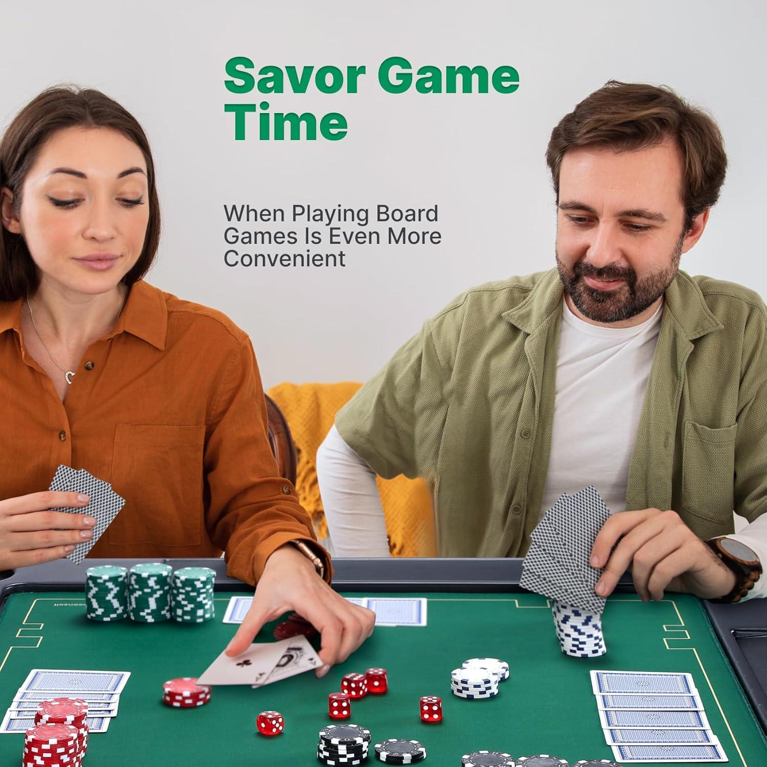 Mesa de Juego Plegable Queensell 89 cm con Tapete Doble Cara