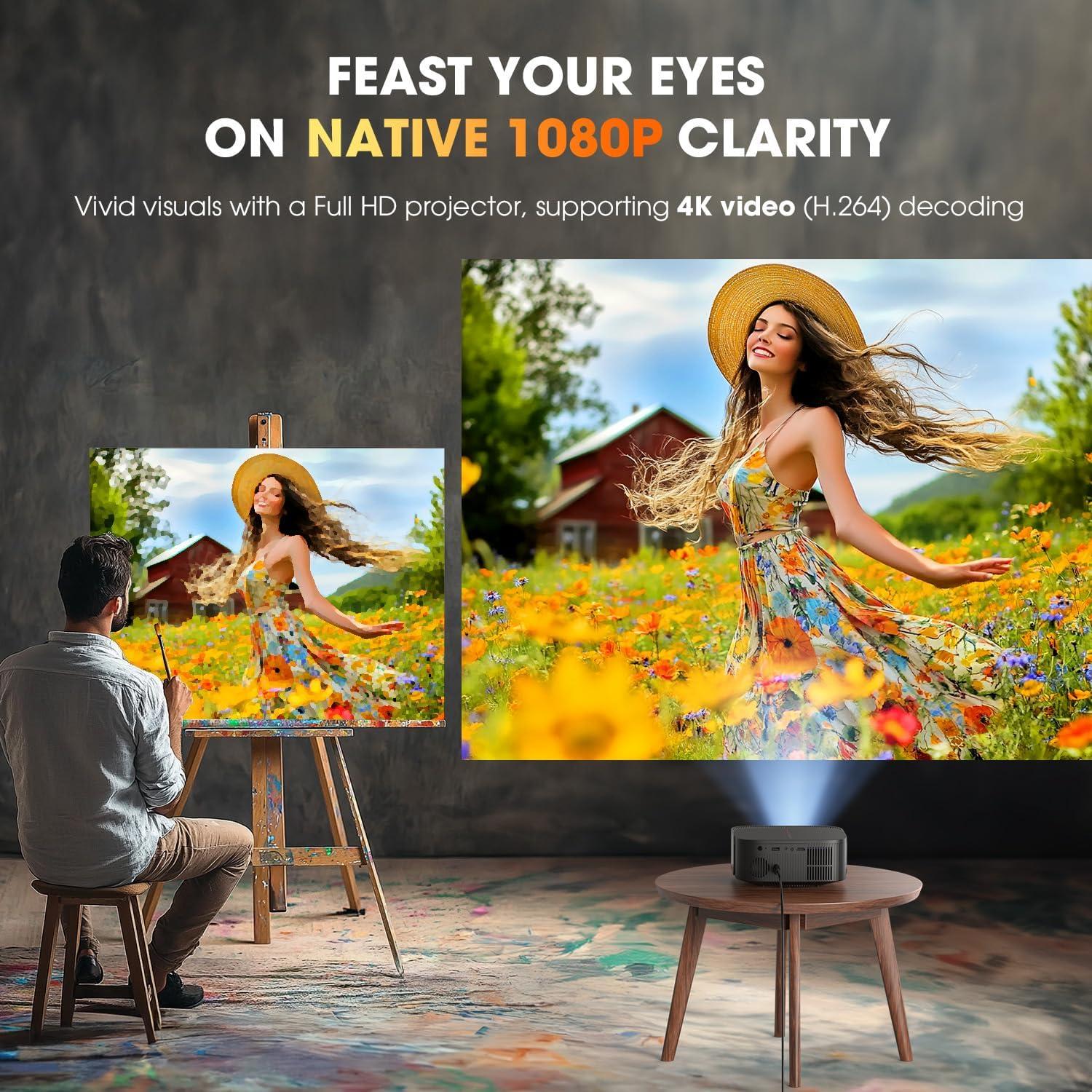 Proyector Inteligente DBPOWER E2 4K con WiFi y Bluetooth