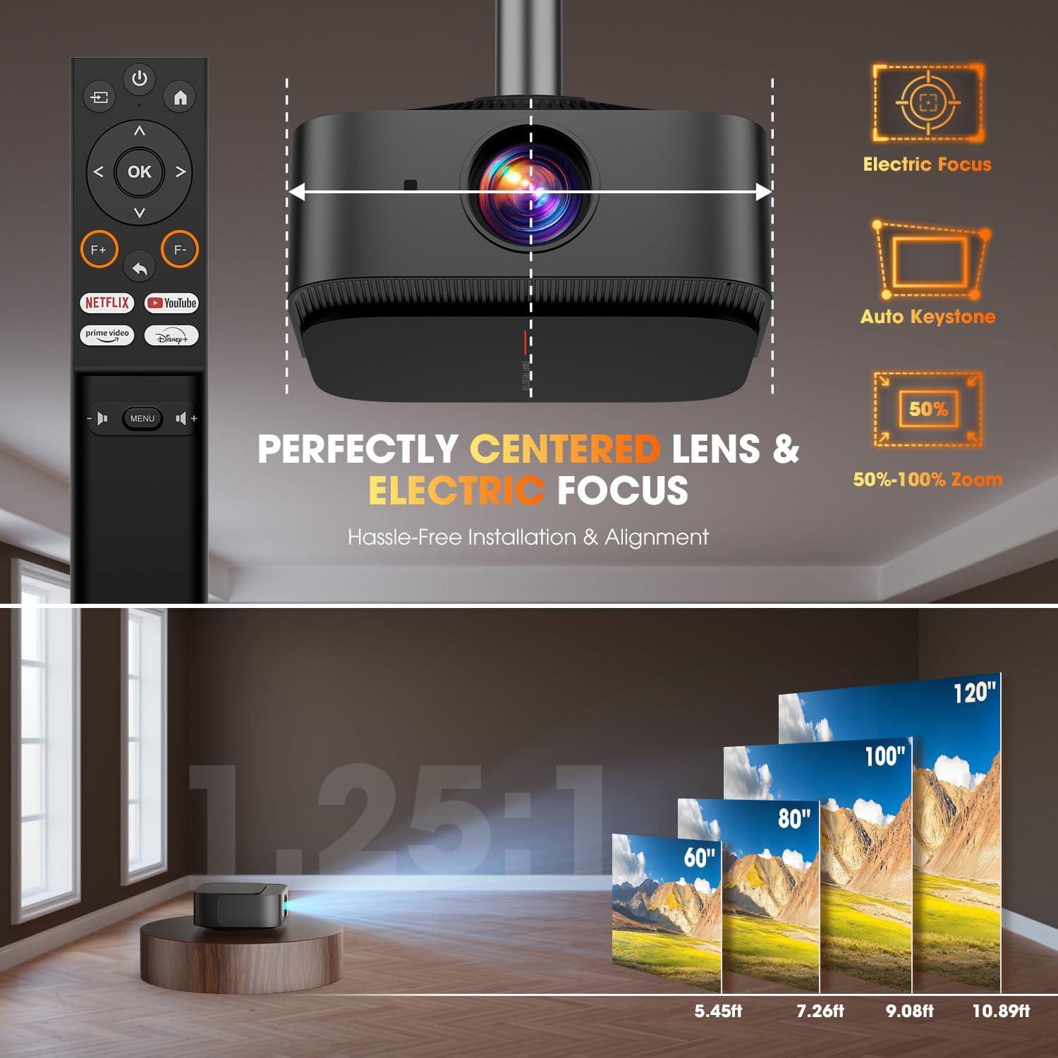 Proyector Inteligente DBPOWER E2 4K con WiFi y Bluetooth