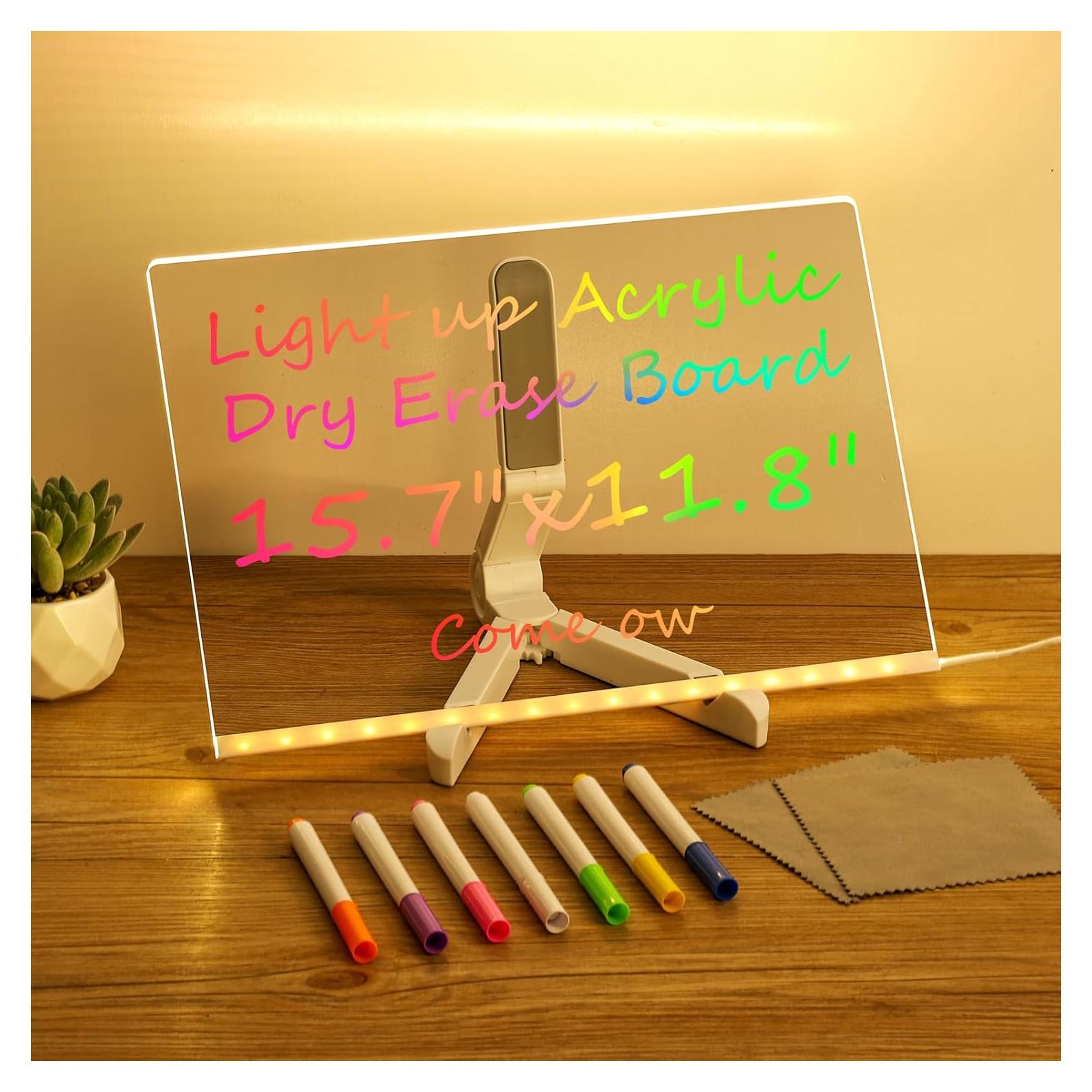 Tablero de Borrado en Seco LepoHome 40x30 cm con Luz LED 7 Colores