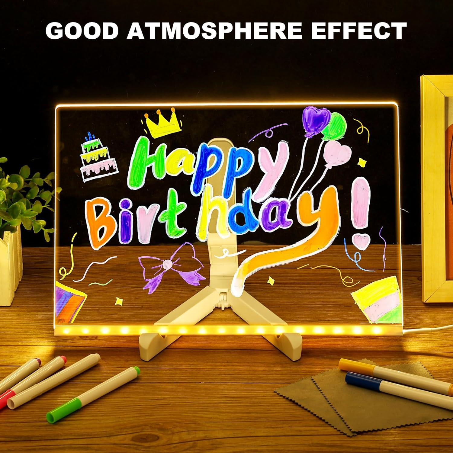 Tablero de Borrado en Seco LepoHome 40x30 cm con Luz LED 7 Colores