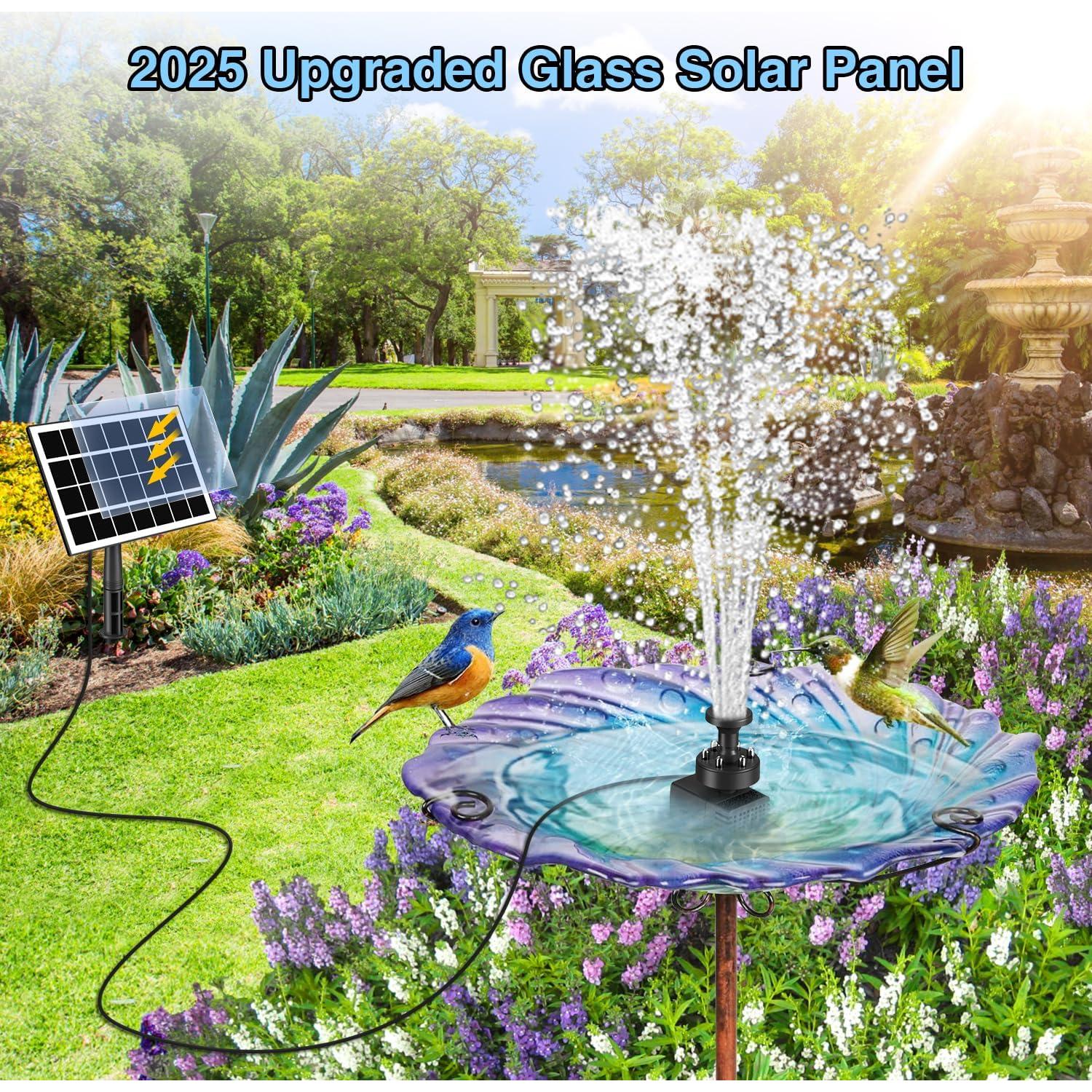 Bomba de Fuente Solar SZMP 3.5W con Luces LED y 7 Boquillas